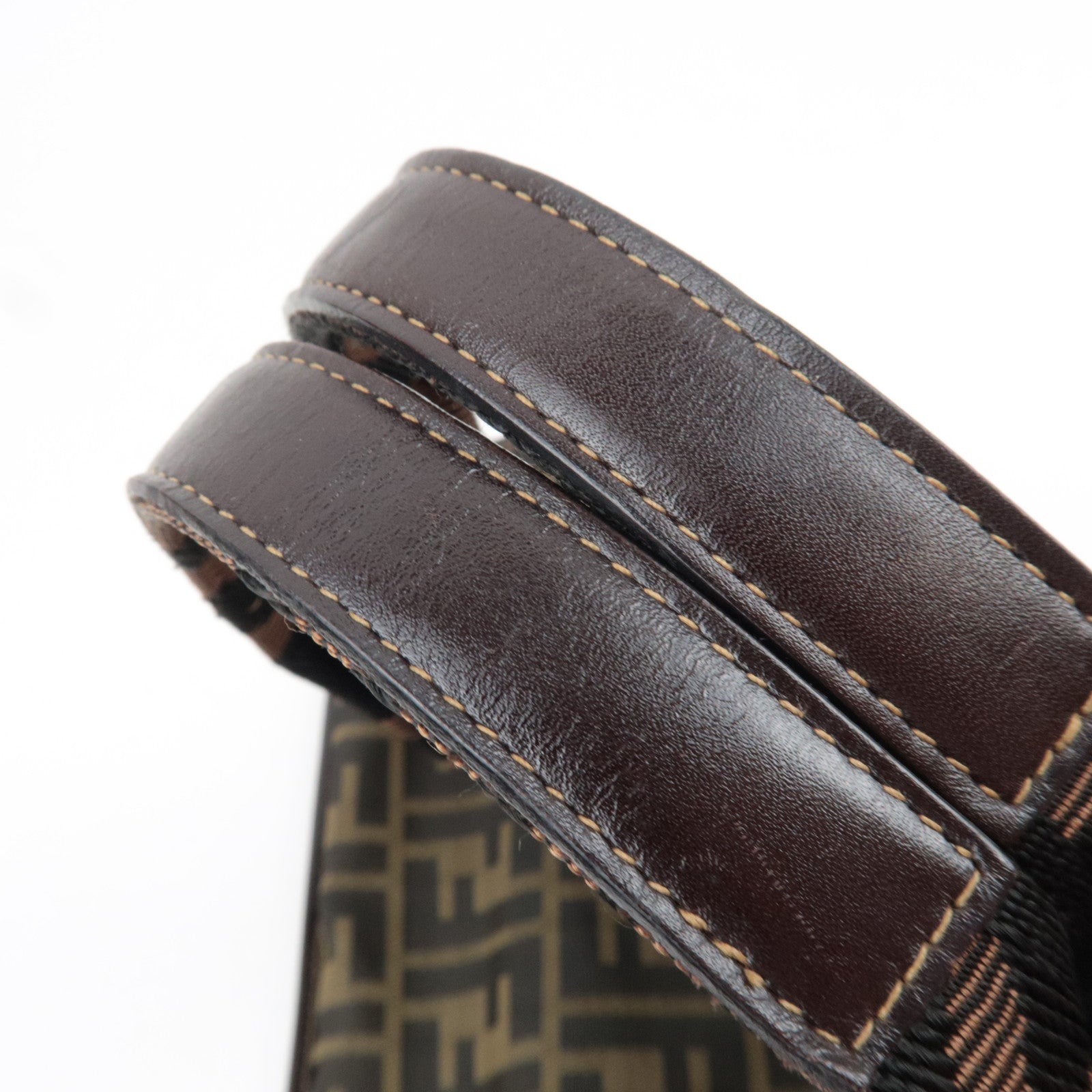 FENDI Zucca Tote Bag Canvas Leather 26555