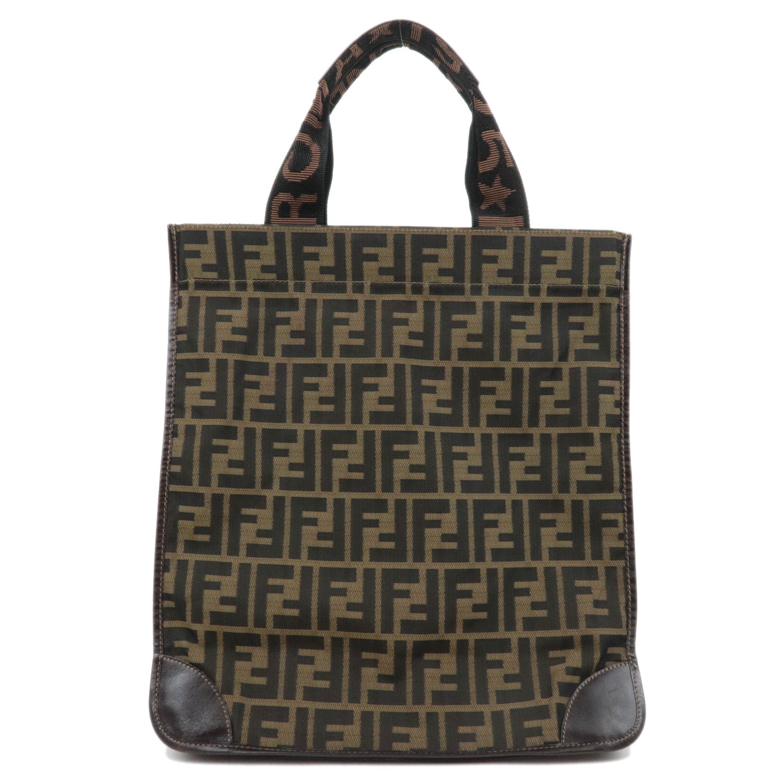 FENDI Zucca Tote Bag Canvas Leather 2655585448
