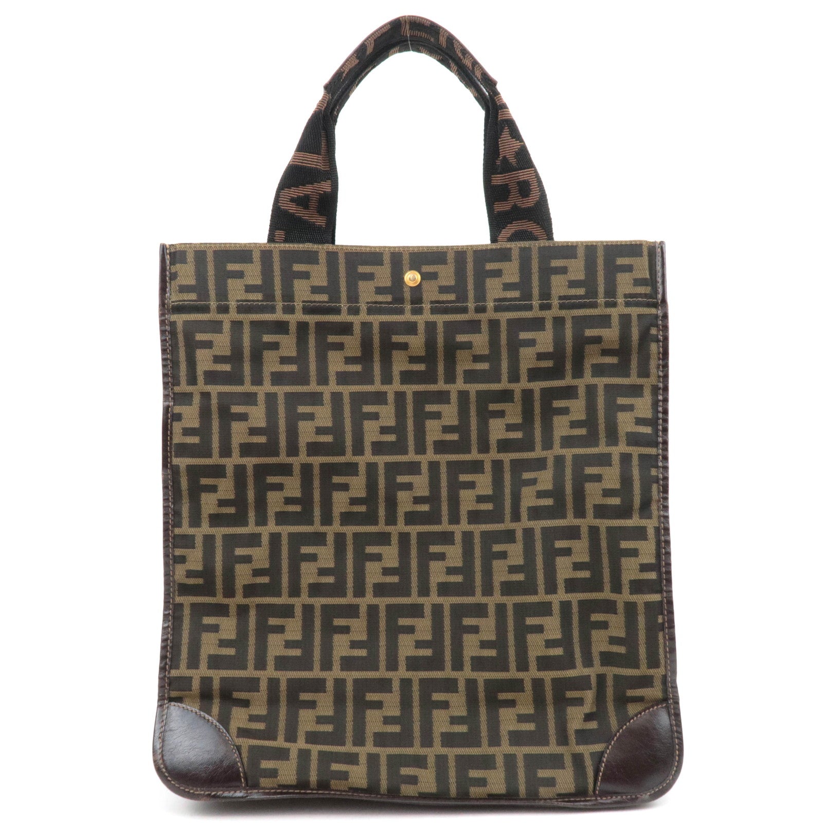 FENDI Zucca Tote Bag Canvas Leather 26555