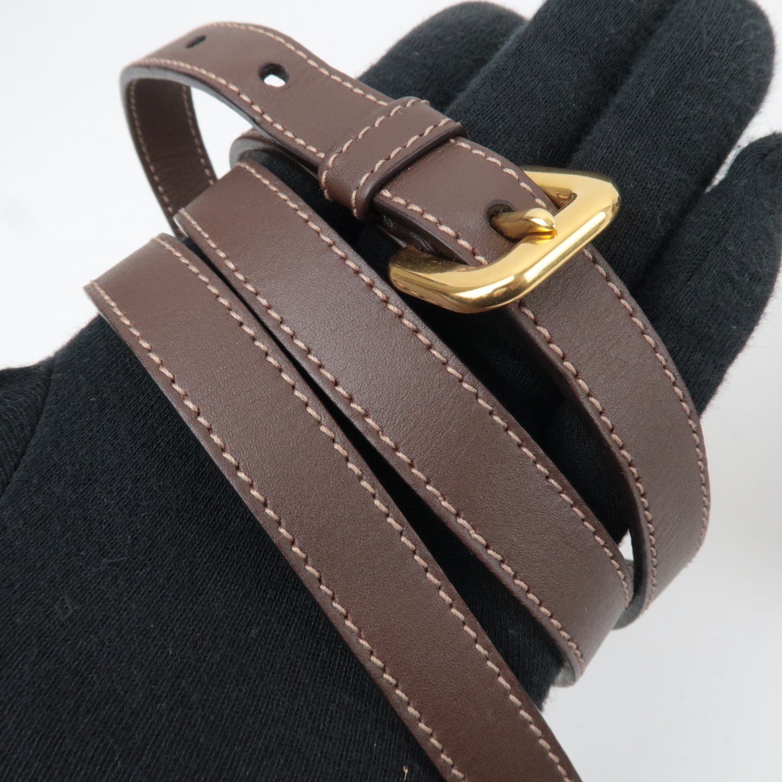 PRADA Logo Jacquard Leather 2Way Shoulder Bag Beige BN1841