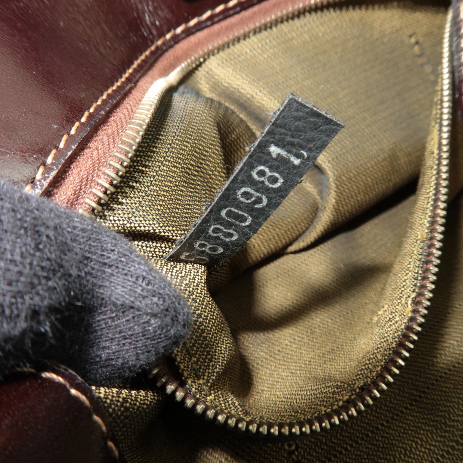 FENDI Zucca Canvas Leather Shoulder Bag Brown Black