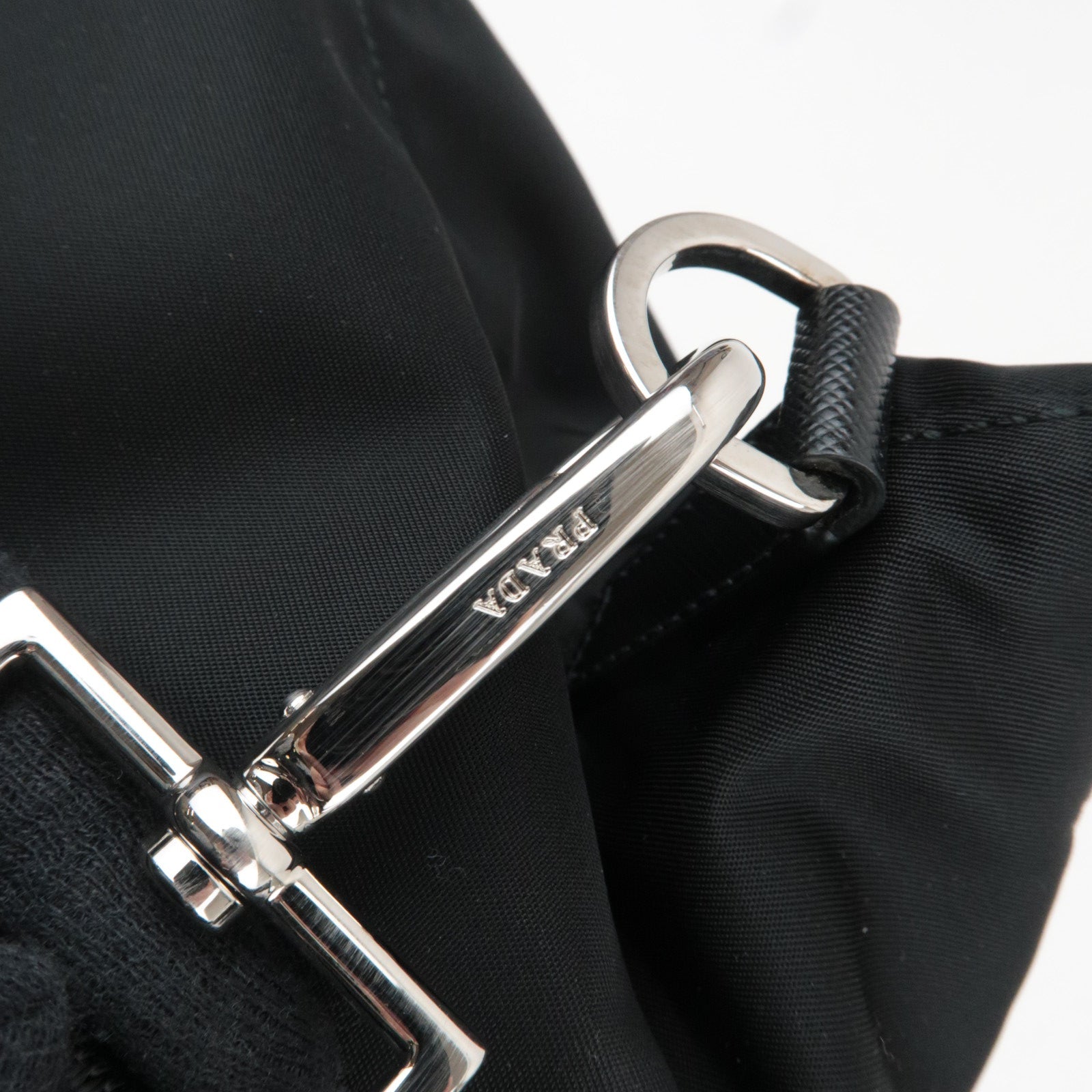 PRADA 2Way Handbag Nylon Leather Black 1BG696