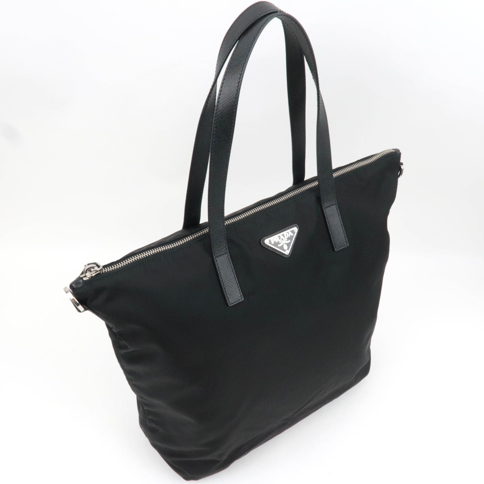 PRADA 2Way Handbag Nylon Leather Black 1BG696
