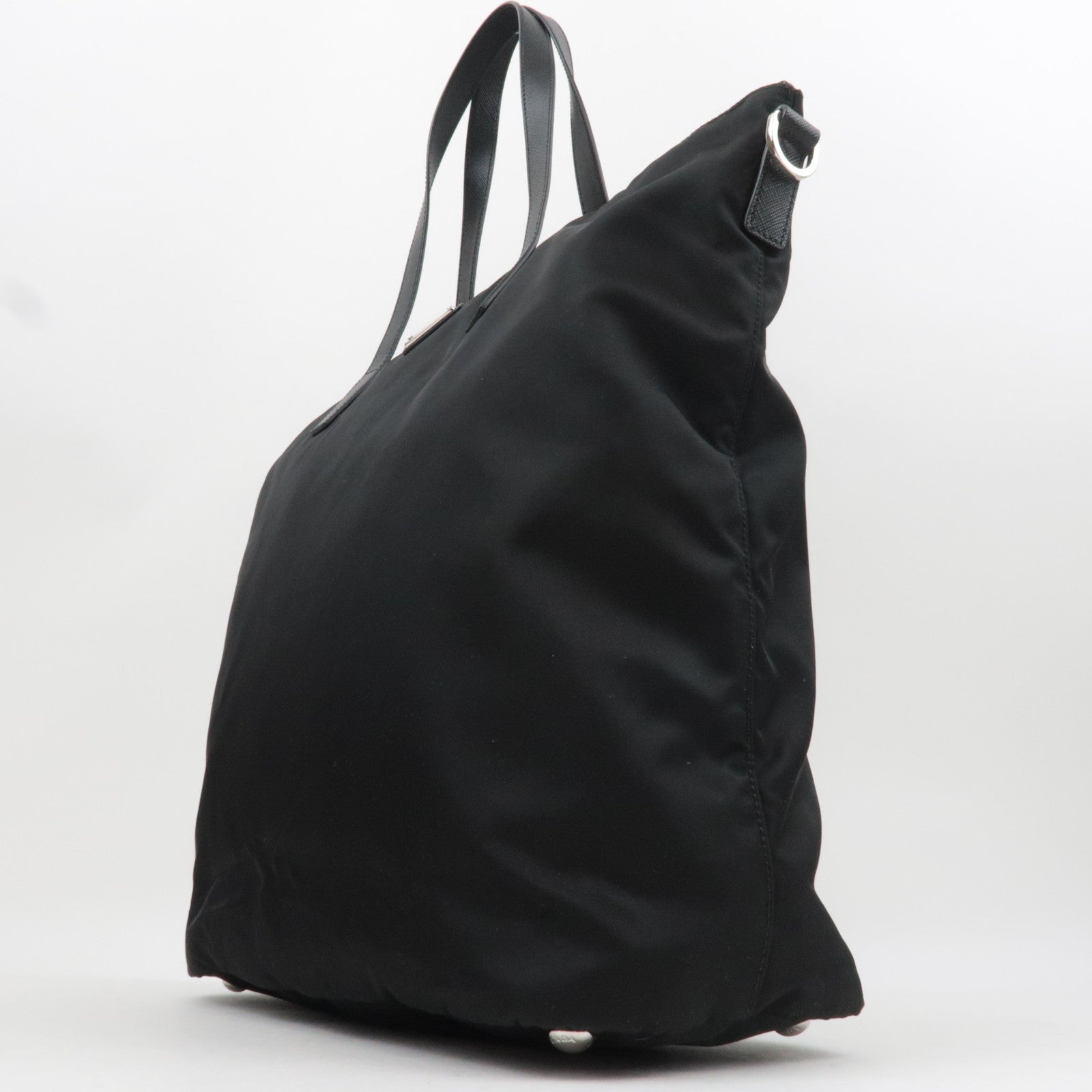 PRADA 2Way Handbag Nylon Leather Black 1BG696