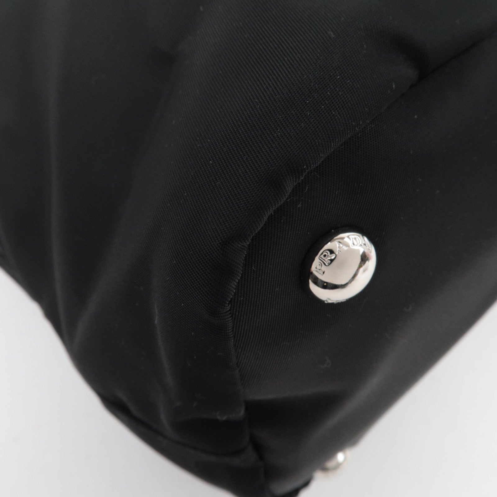 PRADA 2Way Handbag Nylon Leather Black 1BG696