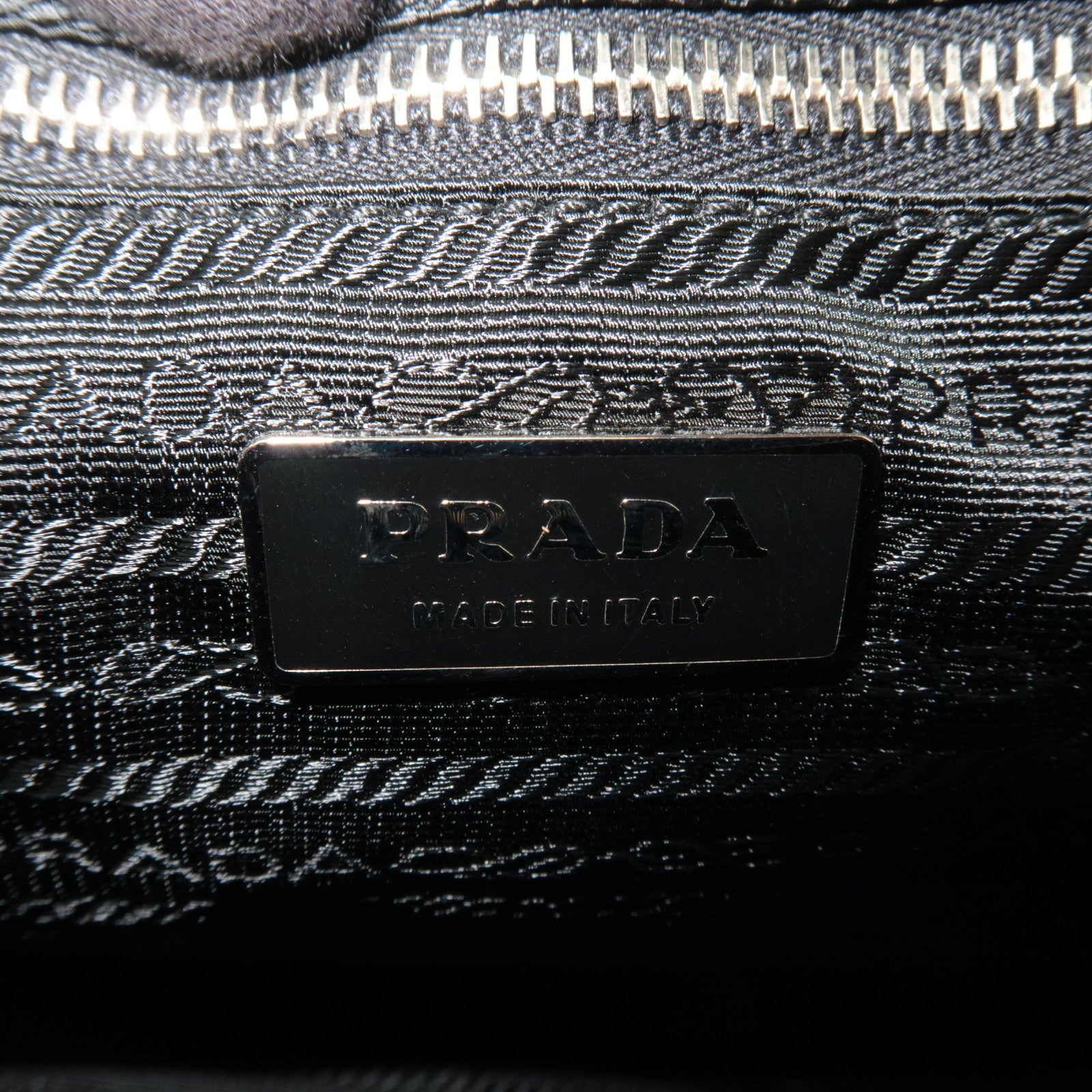 PRADA Floral Print Nylon Leather 2Way Handbag Black Red BN1066