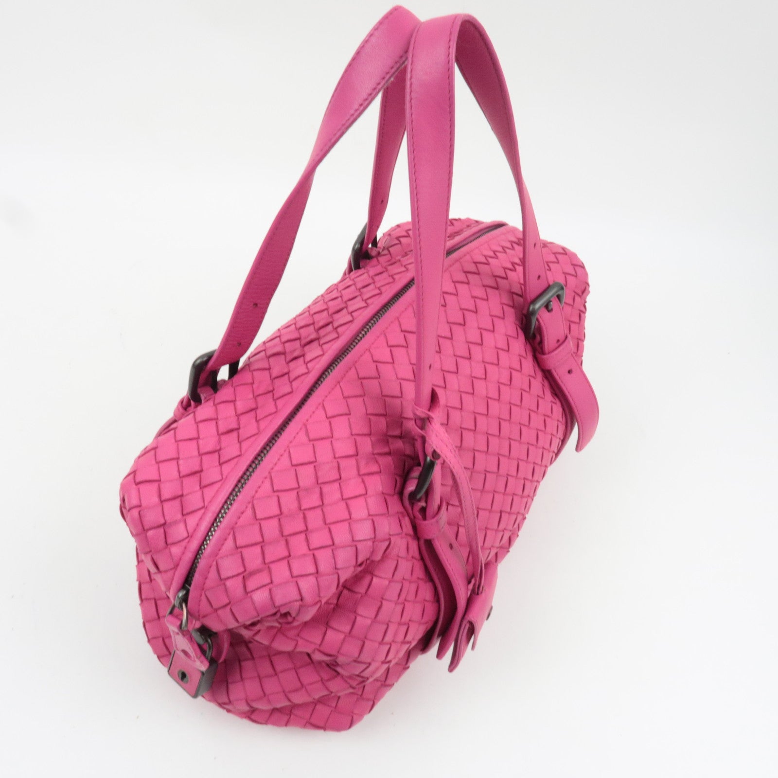 BOTTEGA VENETA Intrecciato Leather Montaigne Shoulder Bag in Pink