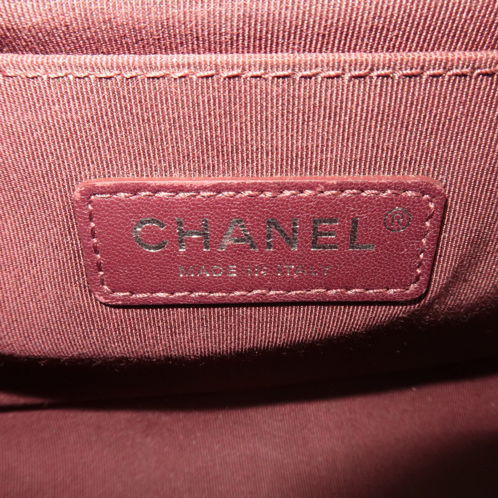 CHANEL Boy Chanel Chain Shoulder Bag Calf Leather Burgundy Silver HDW