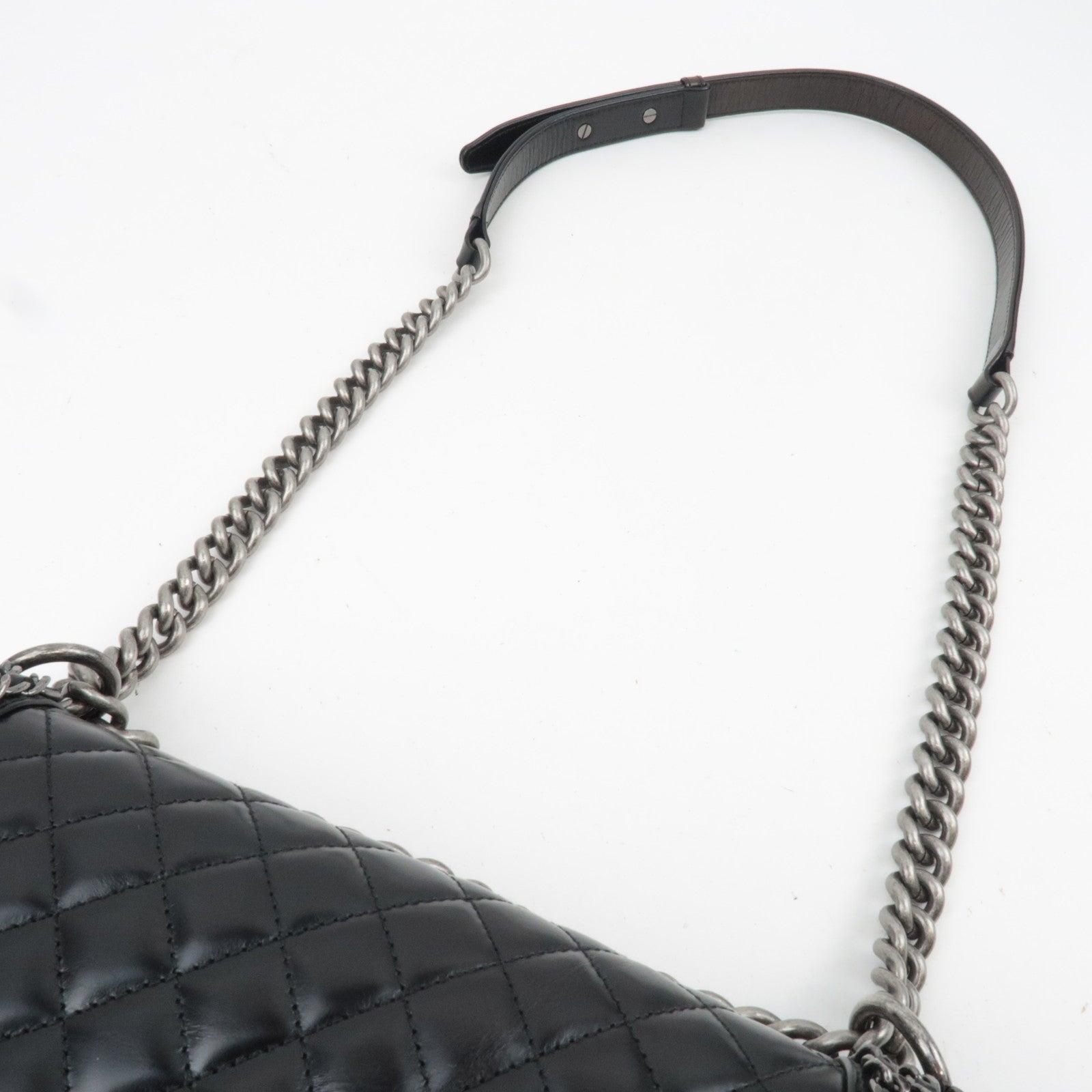 CHANEL Boy Chanel Chain Shoulder Bag Calf Leather Black