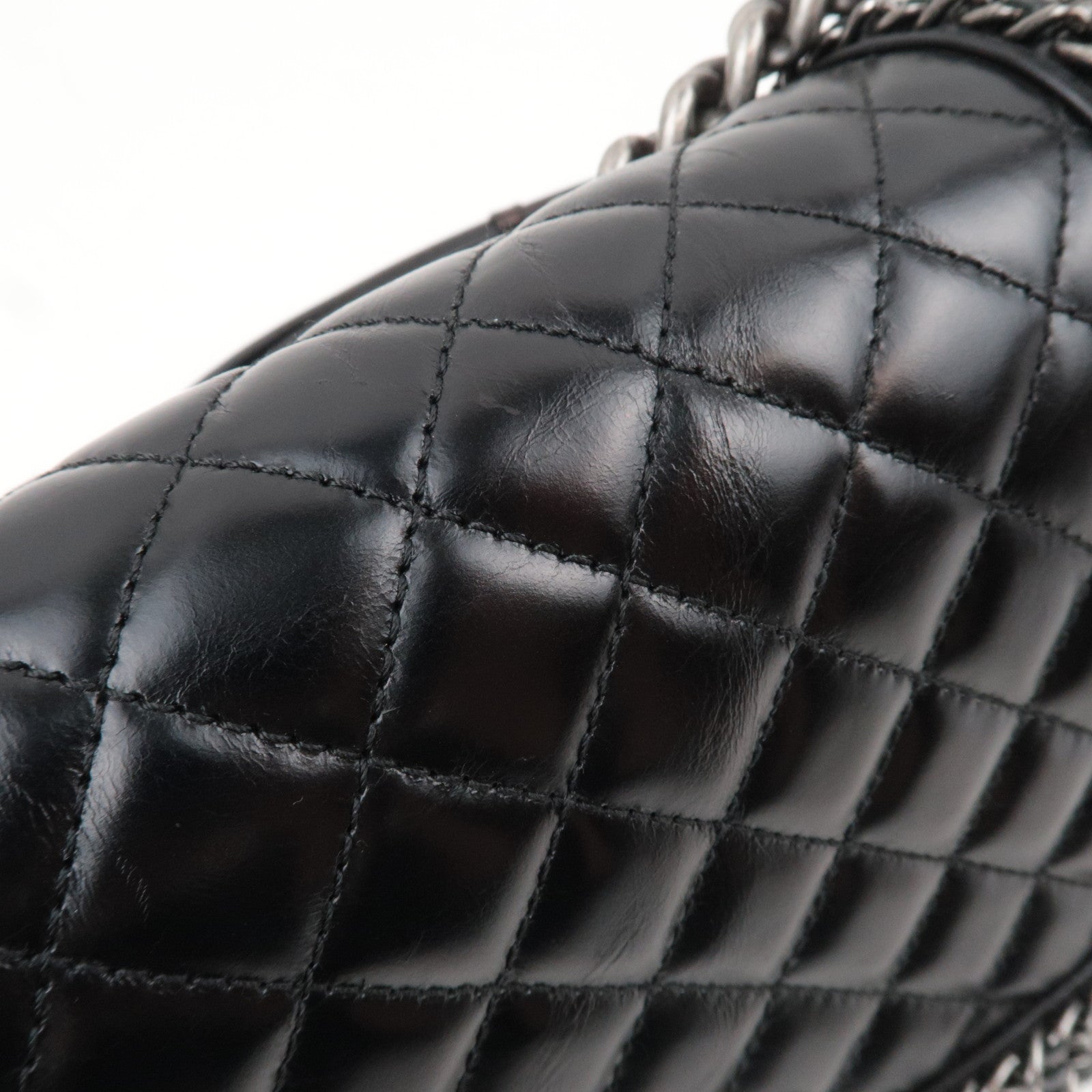 CHANEL Boy Chanel Chain Shoulder Bag Calf Leather Black