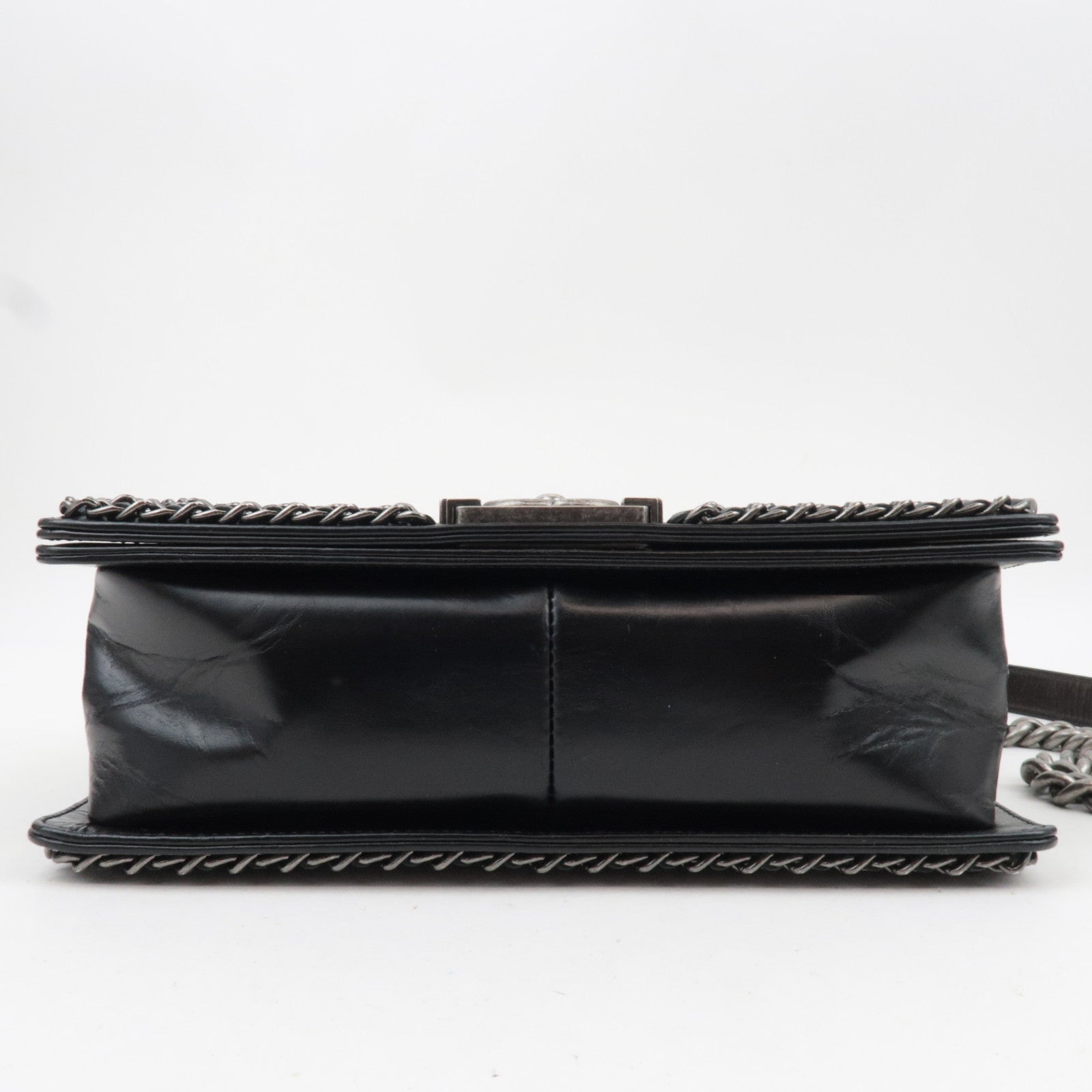 CHANEL Boy Chanel Chain Shoulder Bag Calf Leather Black