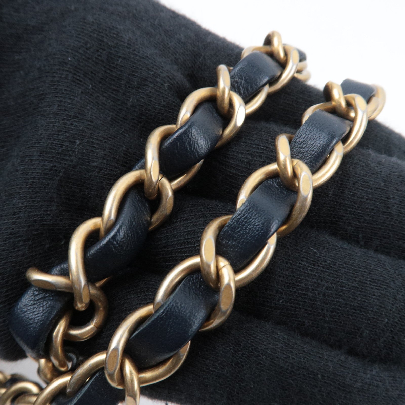 CHANEL Small Matelasse 2Way Chain Shoulder Bag Lambskin Navy