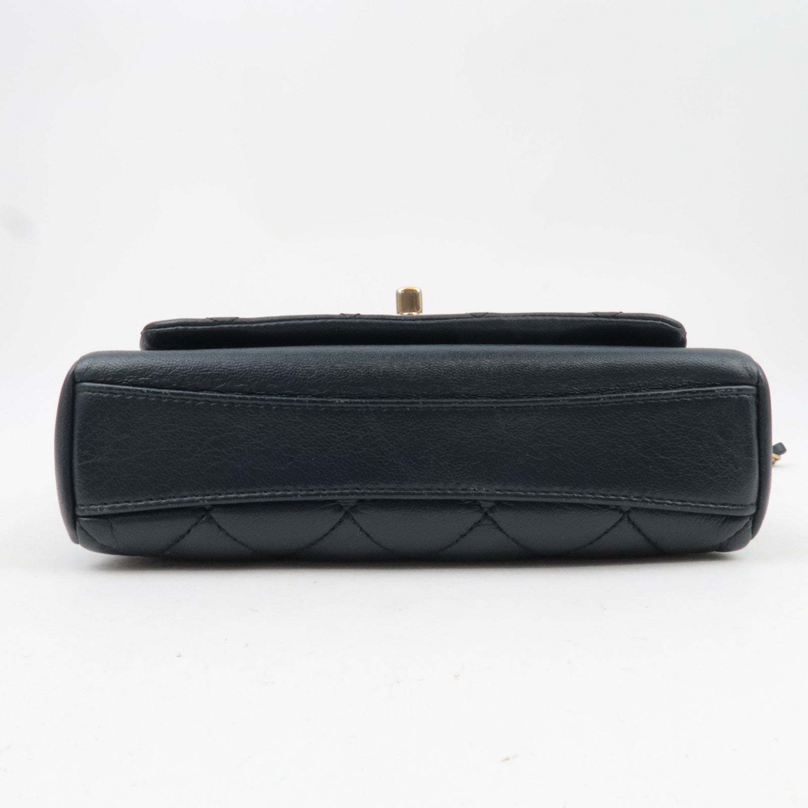 CHANEL Small Matelasse 2Way Chain Shoulder Bag Lambskin Navy