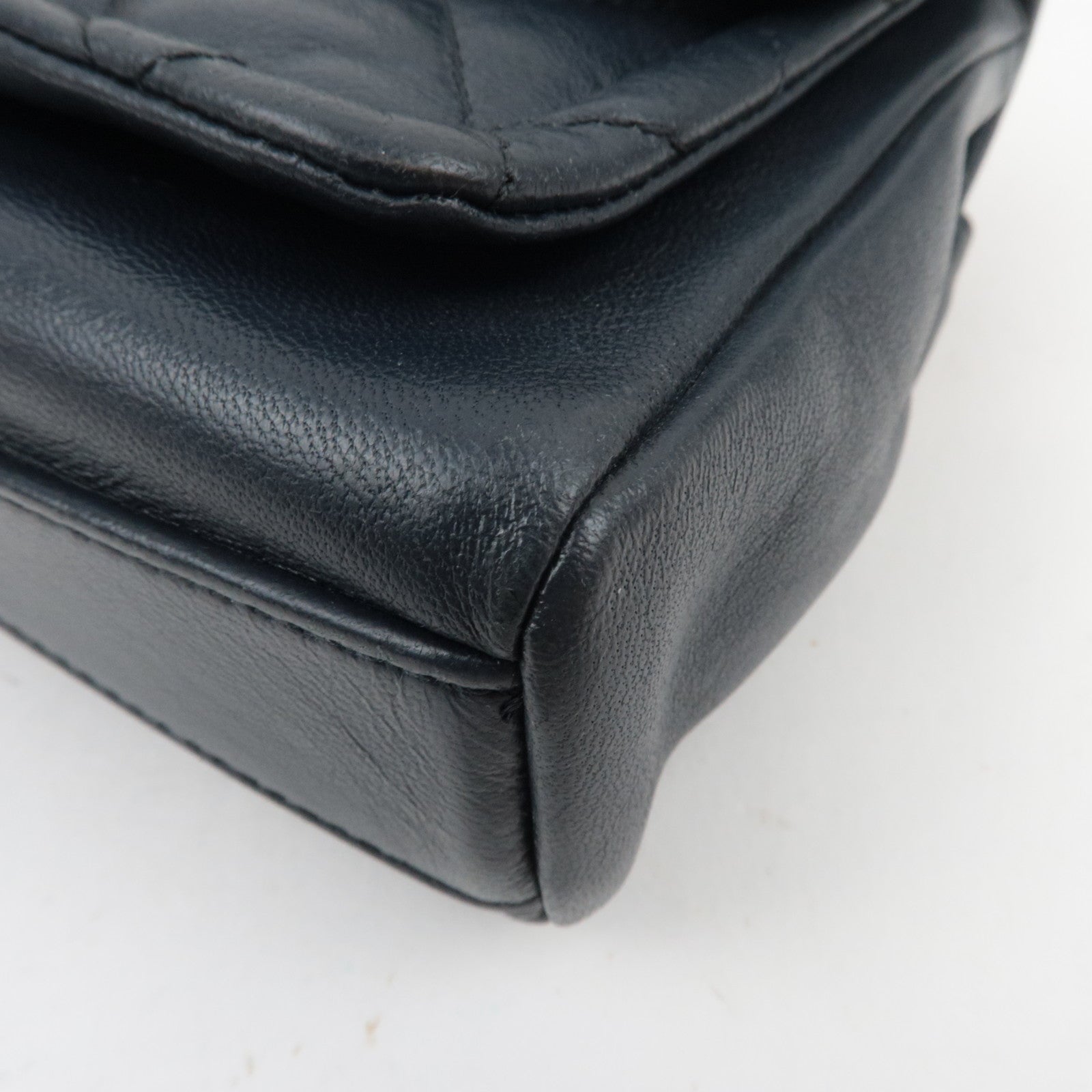 CHANEL Small Matelasse 2Way Chain Shoulder Bag Lambskin Navy