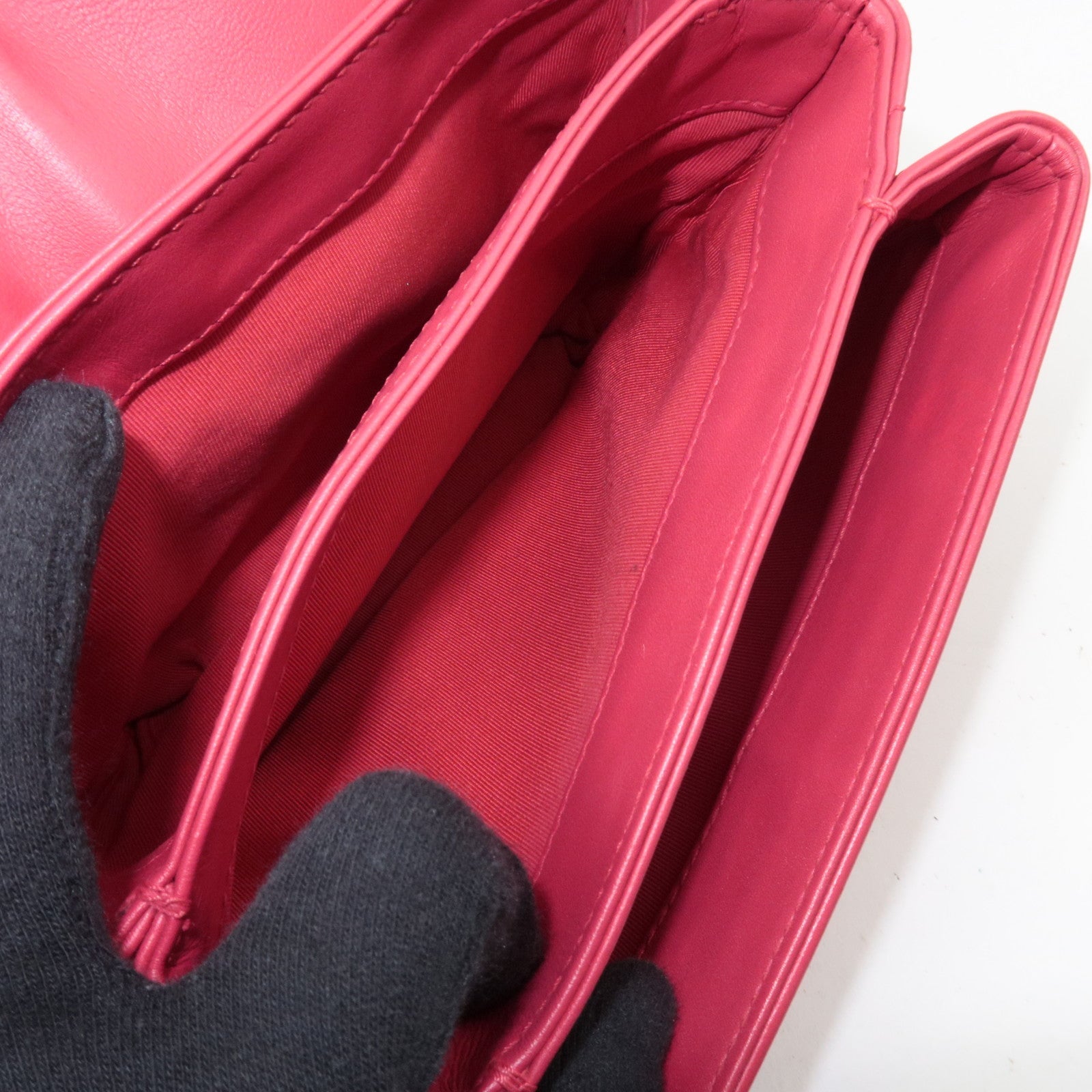 CHANEL Matelasse Chain Shoulder Bag Lambskin Pink