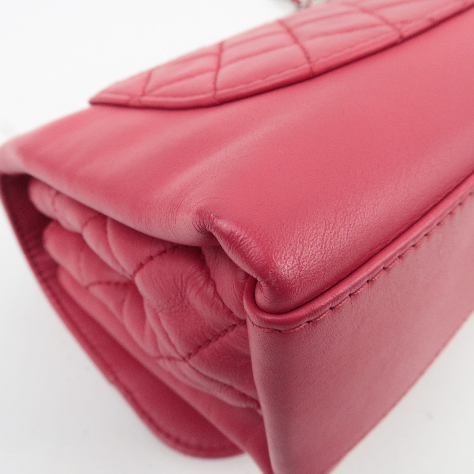 CHANEL Matelasse Chain Shoulder Bag Lambskin Pink