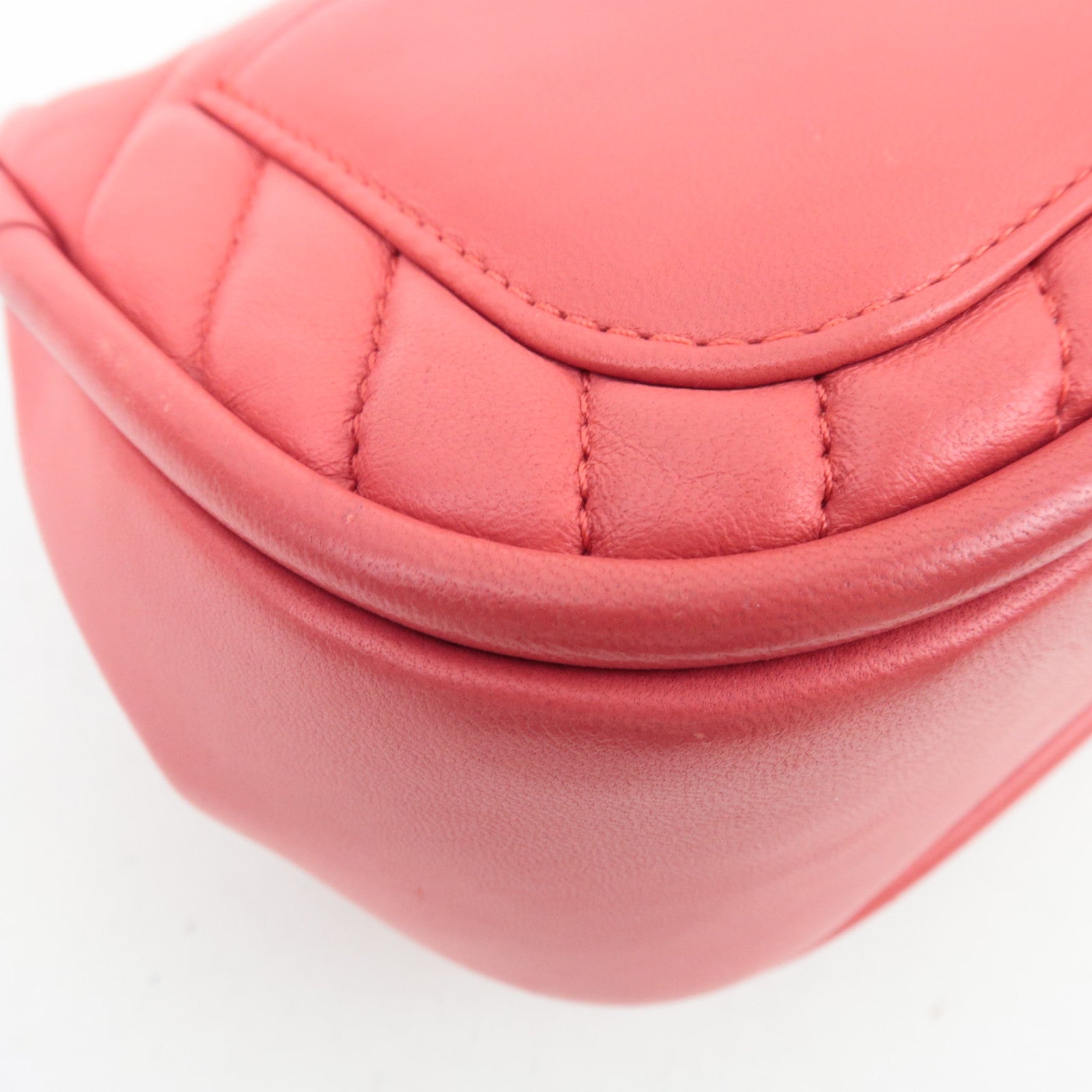 CHANEL Chevron V-Stitch 2Way Top Handle Chain Shoulder Bag Lambskin Pink 24321145