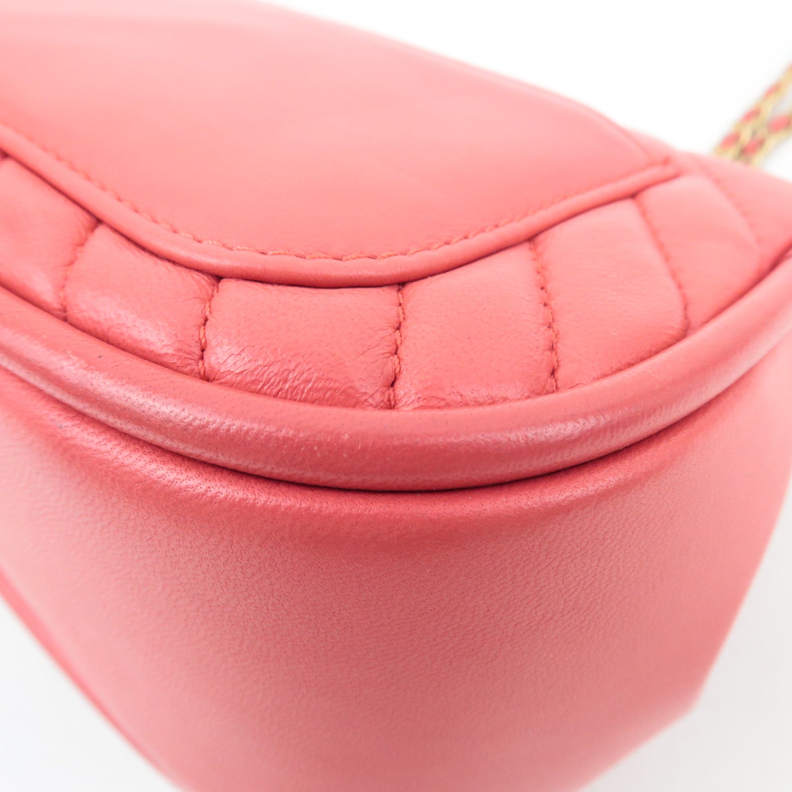 CHANEL Chevron V-Stitch 2Way Top Handle Chain Shoulder Bag Lambskin Pink 24321145