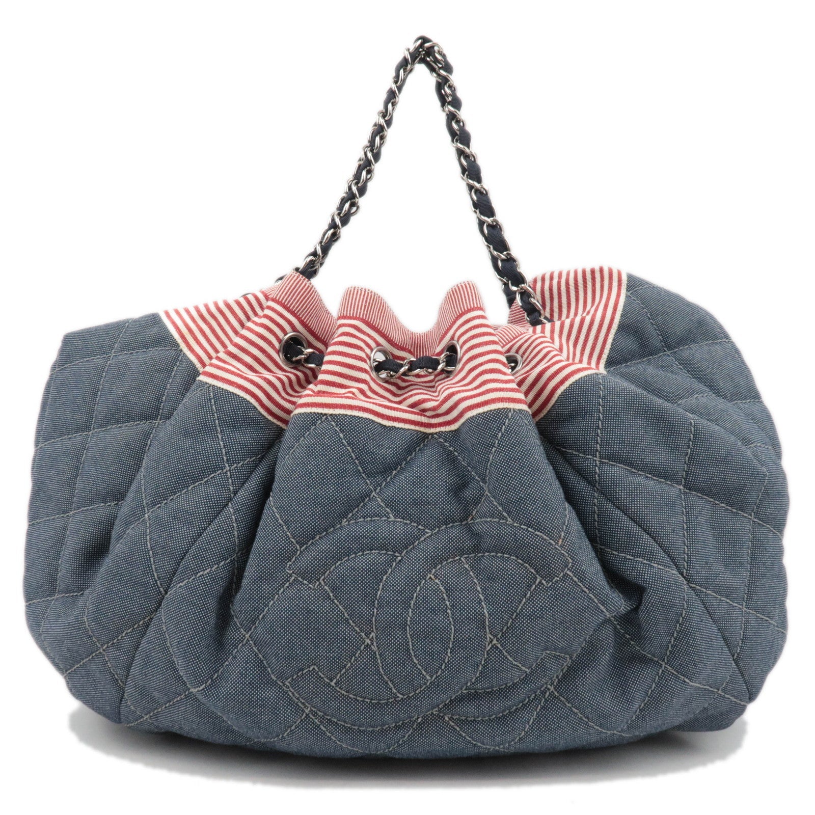 CHANEL Coco Mark Big Denim Chain Shoulder Bag85551