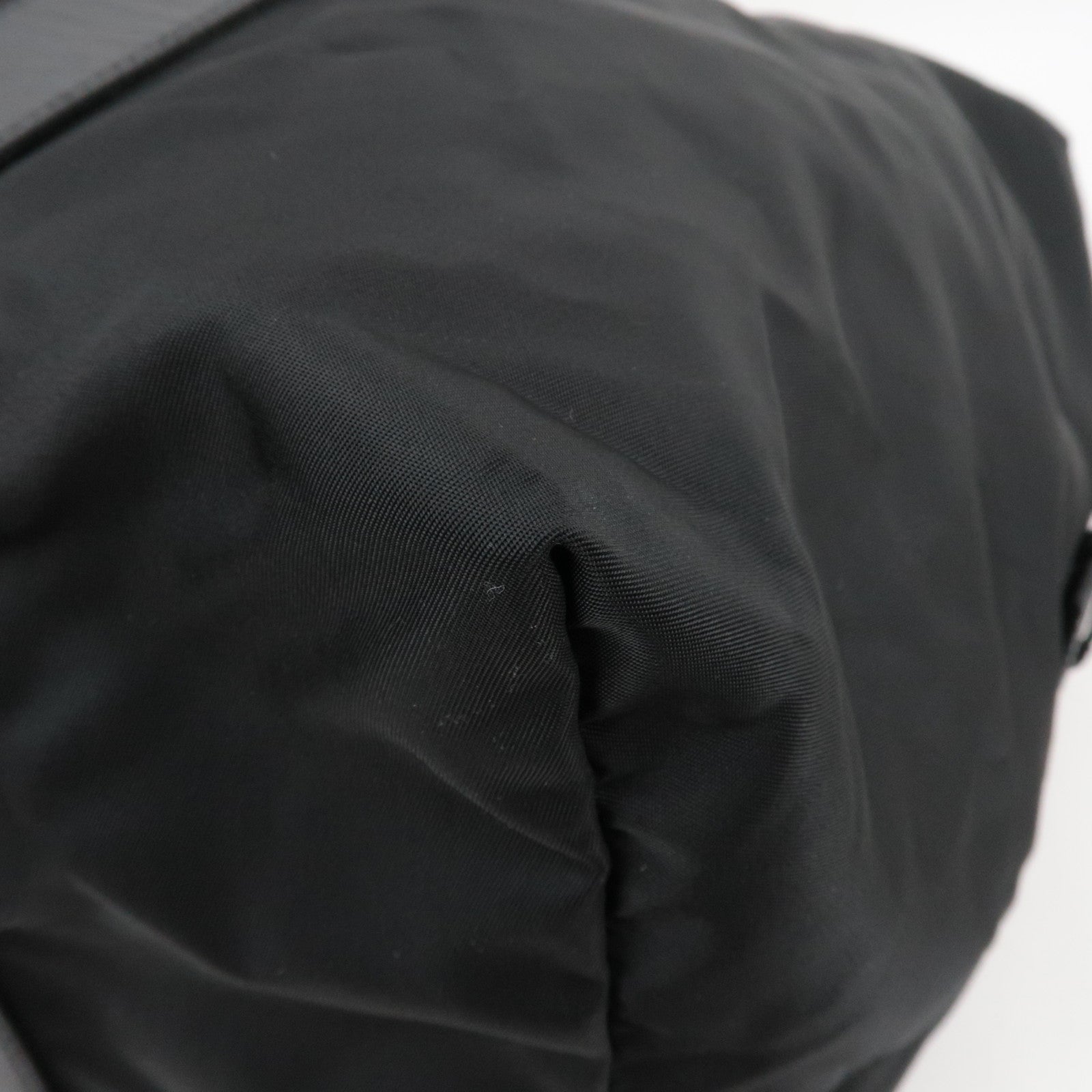 PRADA Nylon Leather Big Boston Bag Black