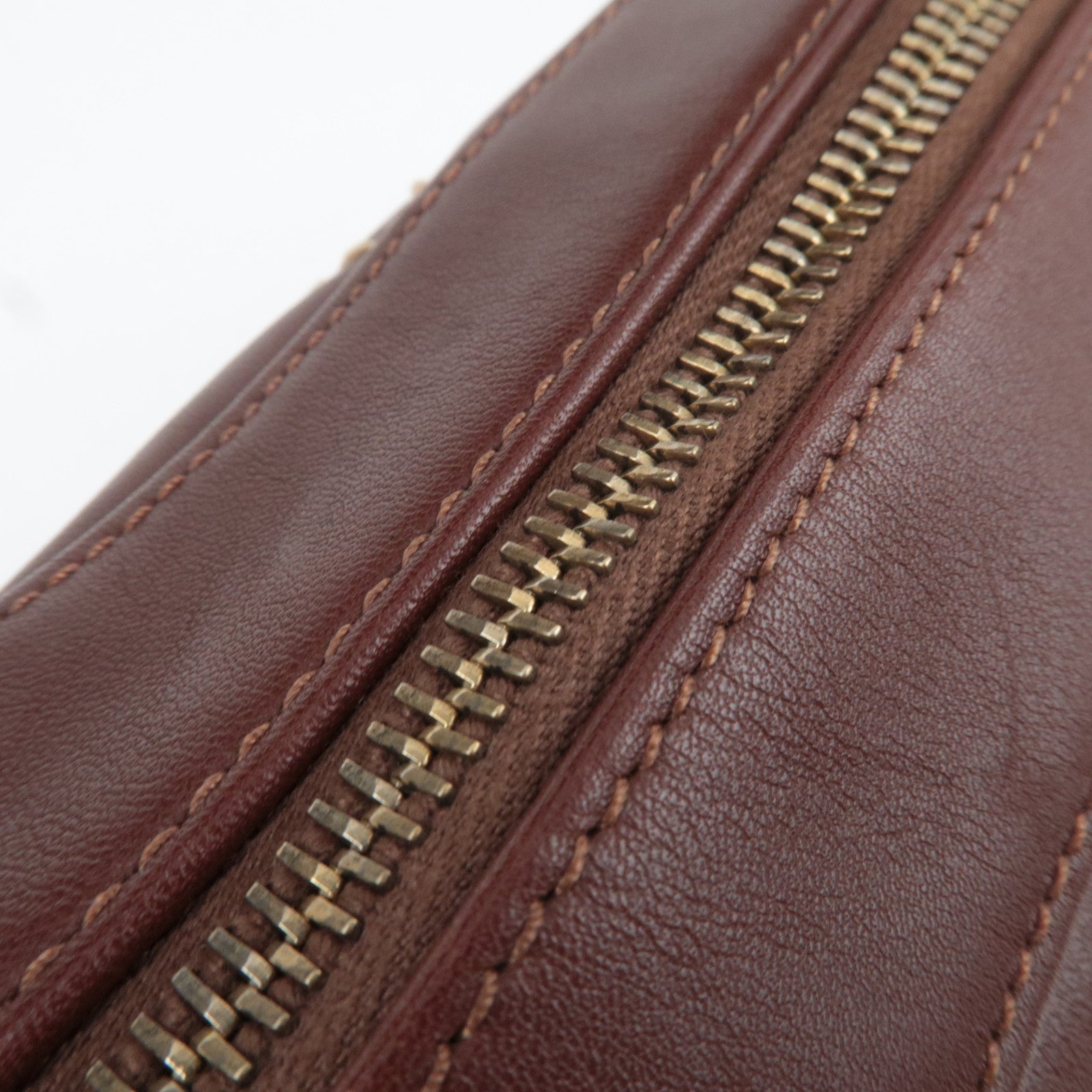 CHANEL Wild Stitch Chain Leather Shoulder Bag Brown