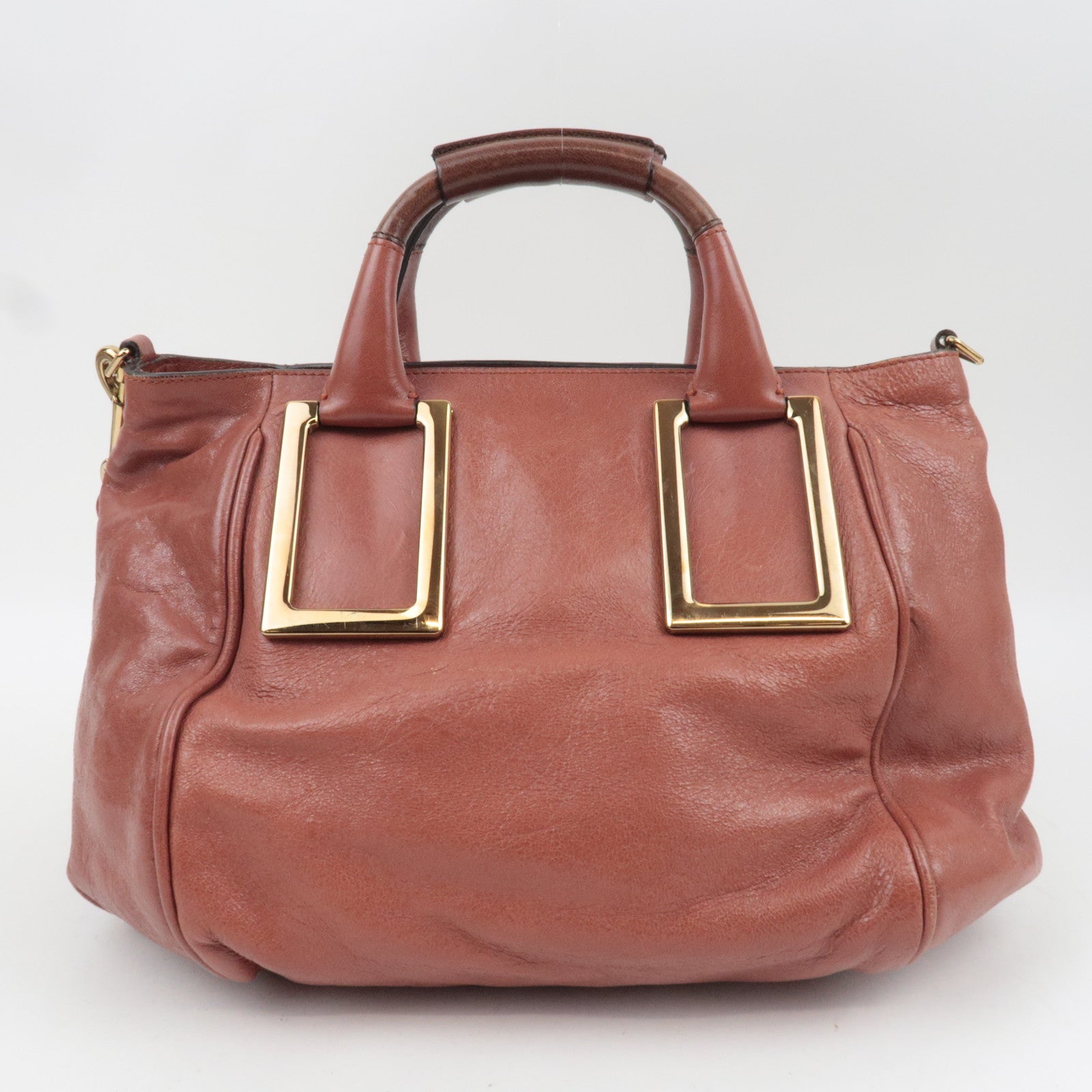 Chloe Ethel Leather 2Way Shoulder Bag Brown