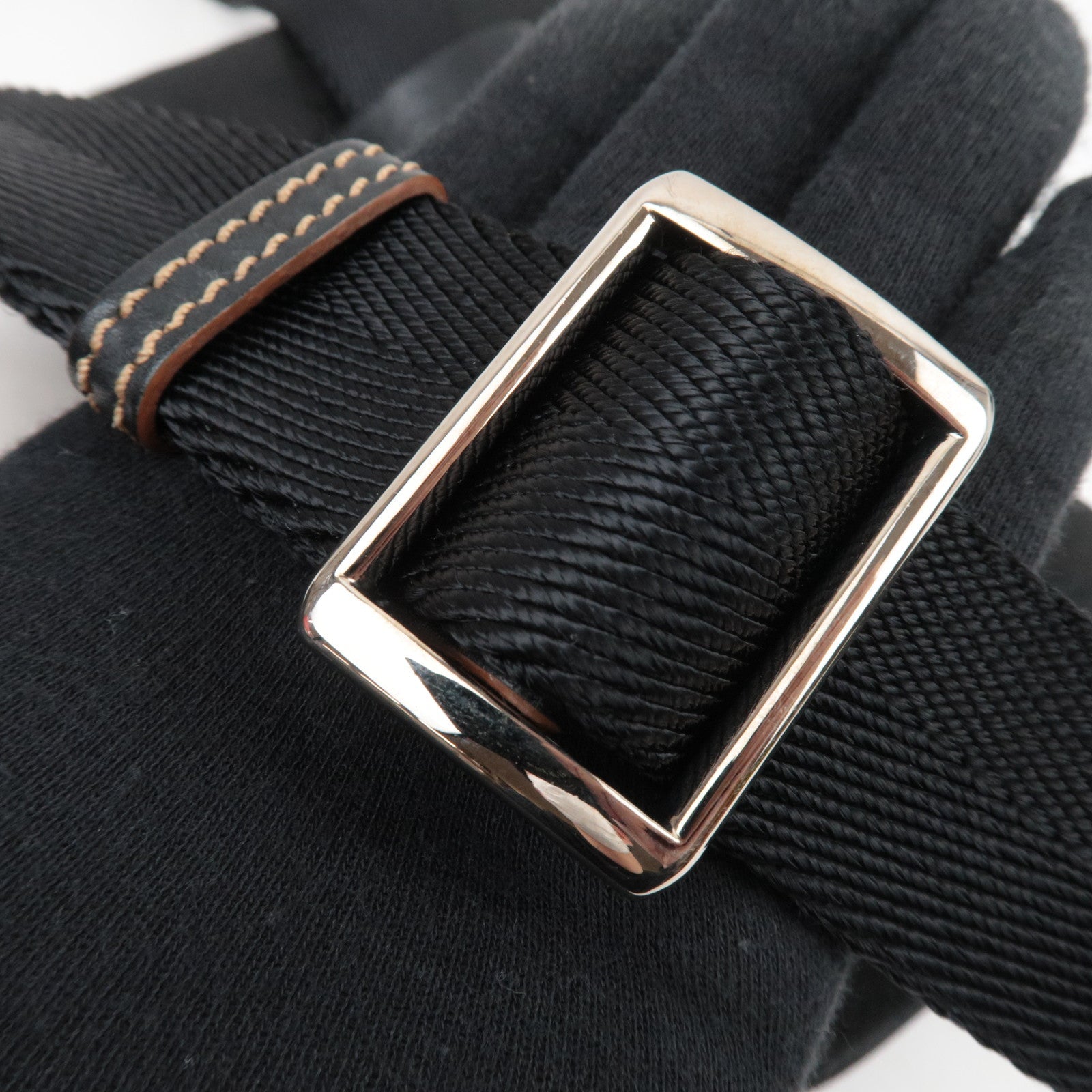 CELINE Macadam Canvas Leather Waist Bag Black