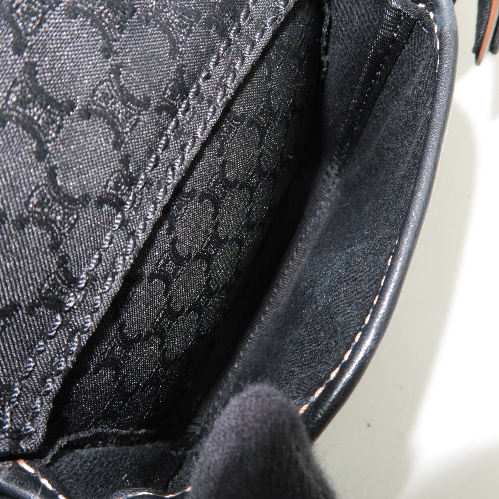 CELINE Macadam Canvas Leather Waist Bag Black