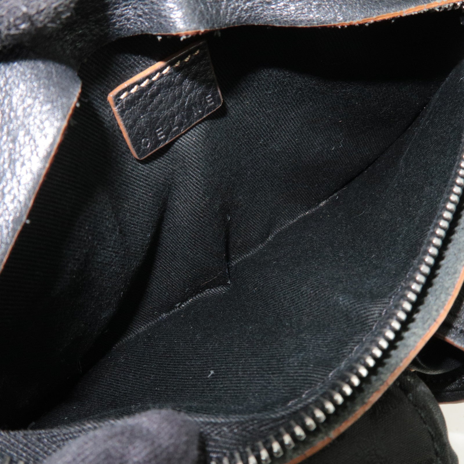 CELINE Macadam Canvas Leather Waist Bag Black