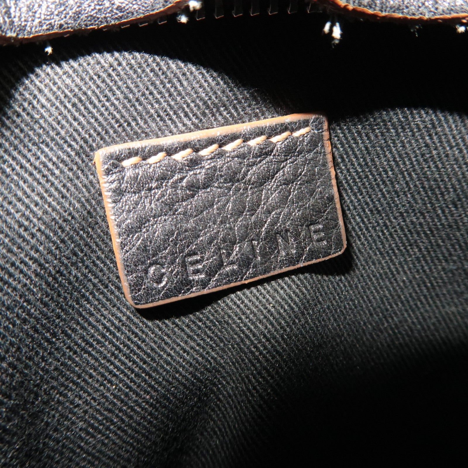 CELINE Macadam Canvas Leather Waist Bag Black