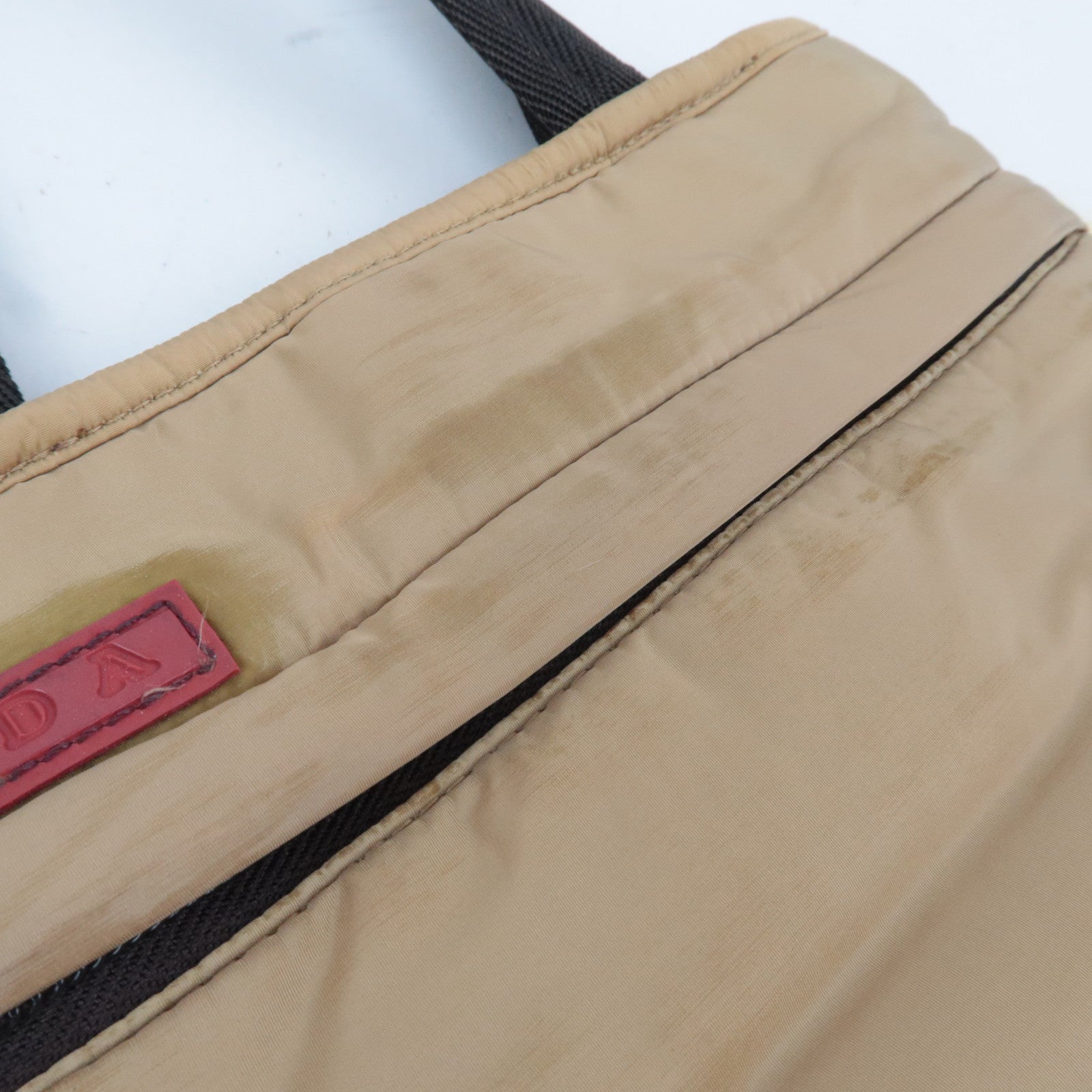 PRADA Prada Sports Handbag Nylon Fur Beige Yellow