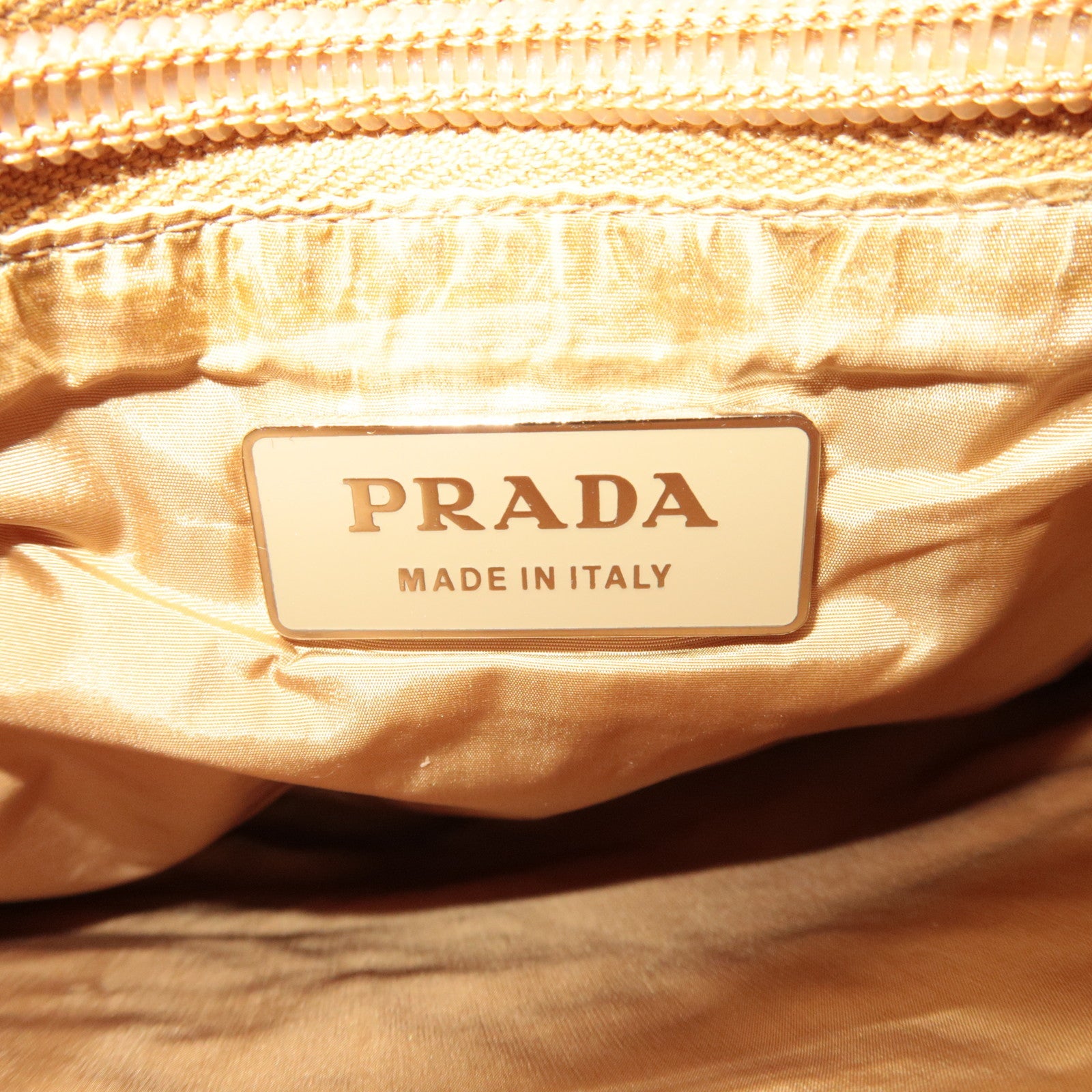 PRADA Prada Sports Handbag Nylon Fur Beige Yellow