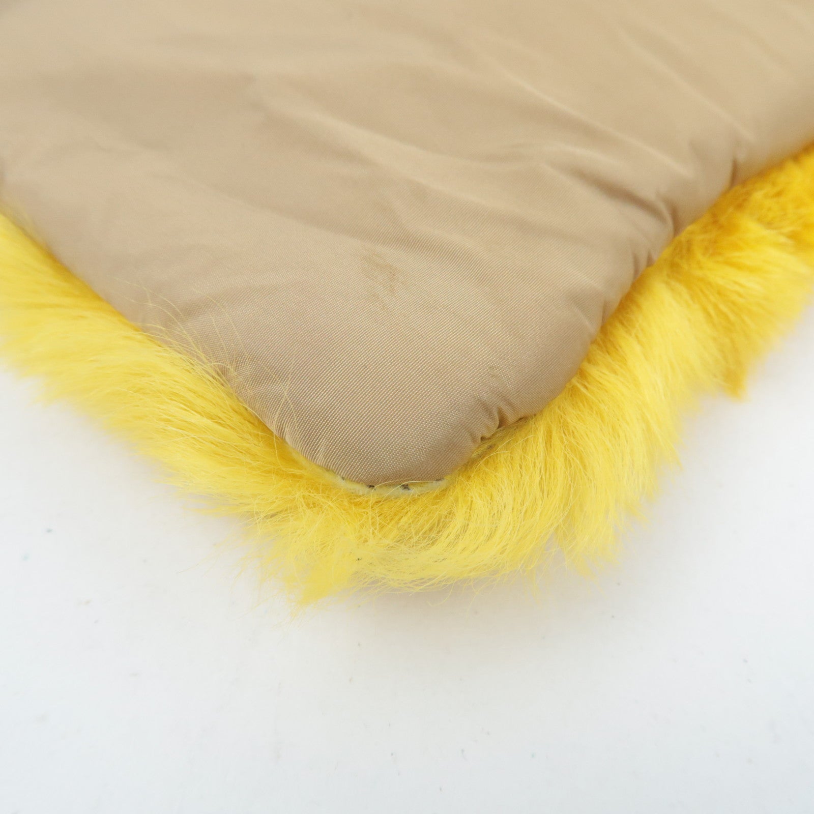 PRADA Prada Sports Handbag Nylon Fur Beige Yellow