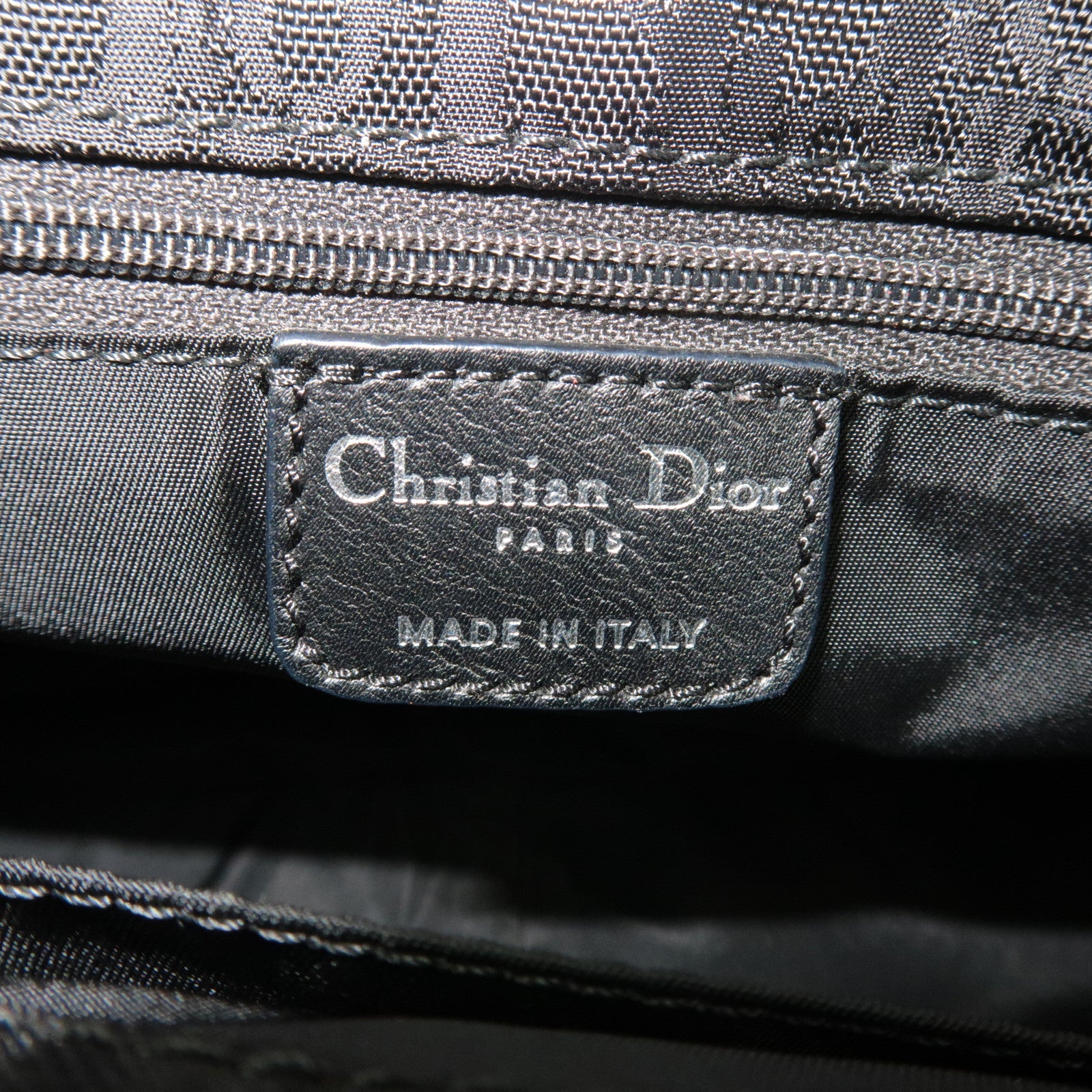Christian Dior Diorissimo Trotter Ribbon Handbag Black