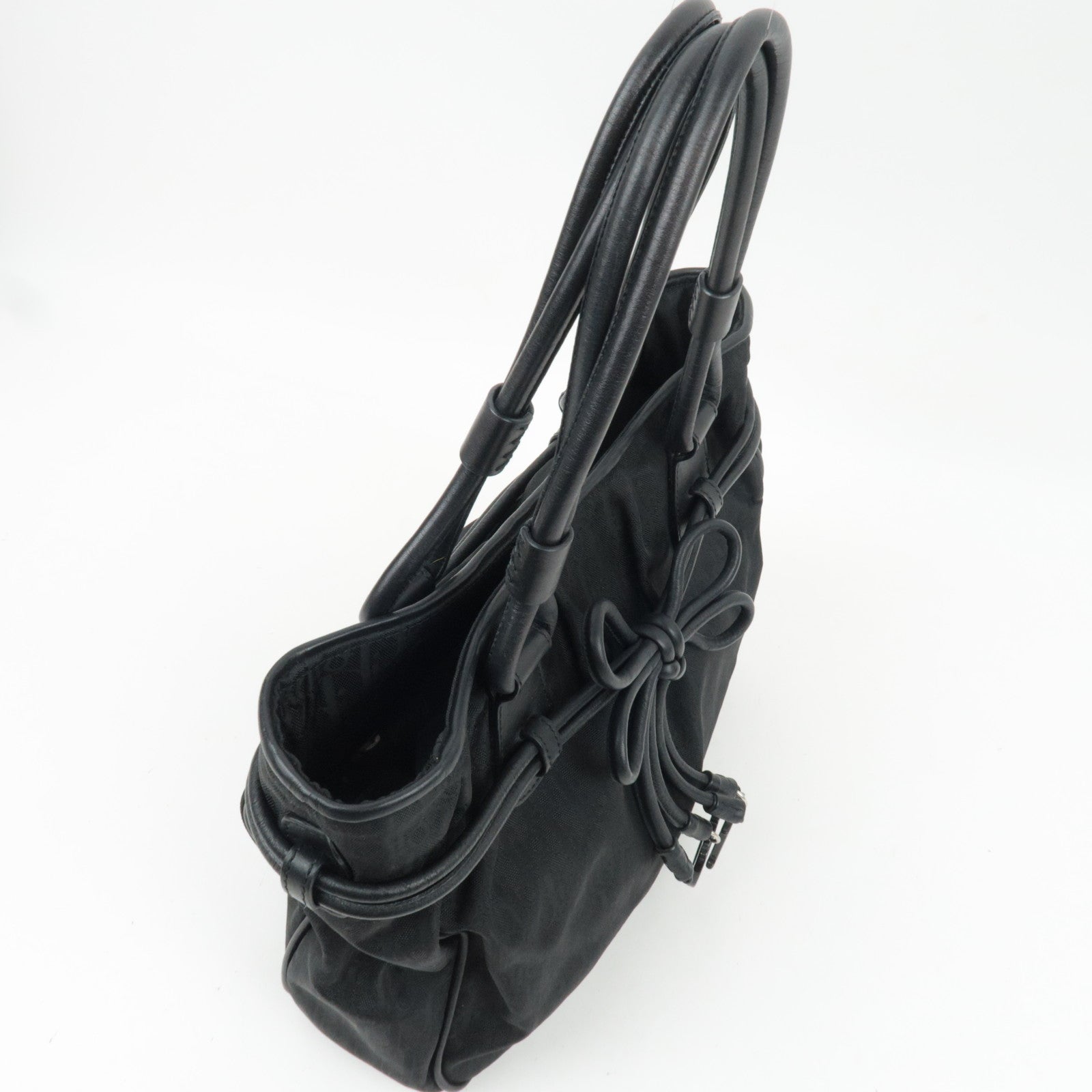 Christian Dior Diorissimo Trotter Ribbon Handbag Black