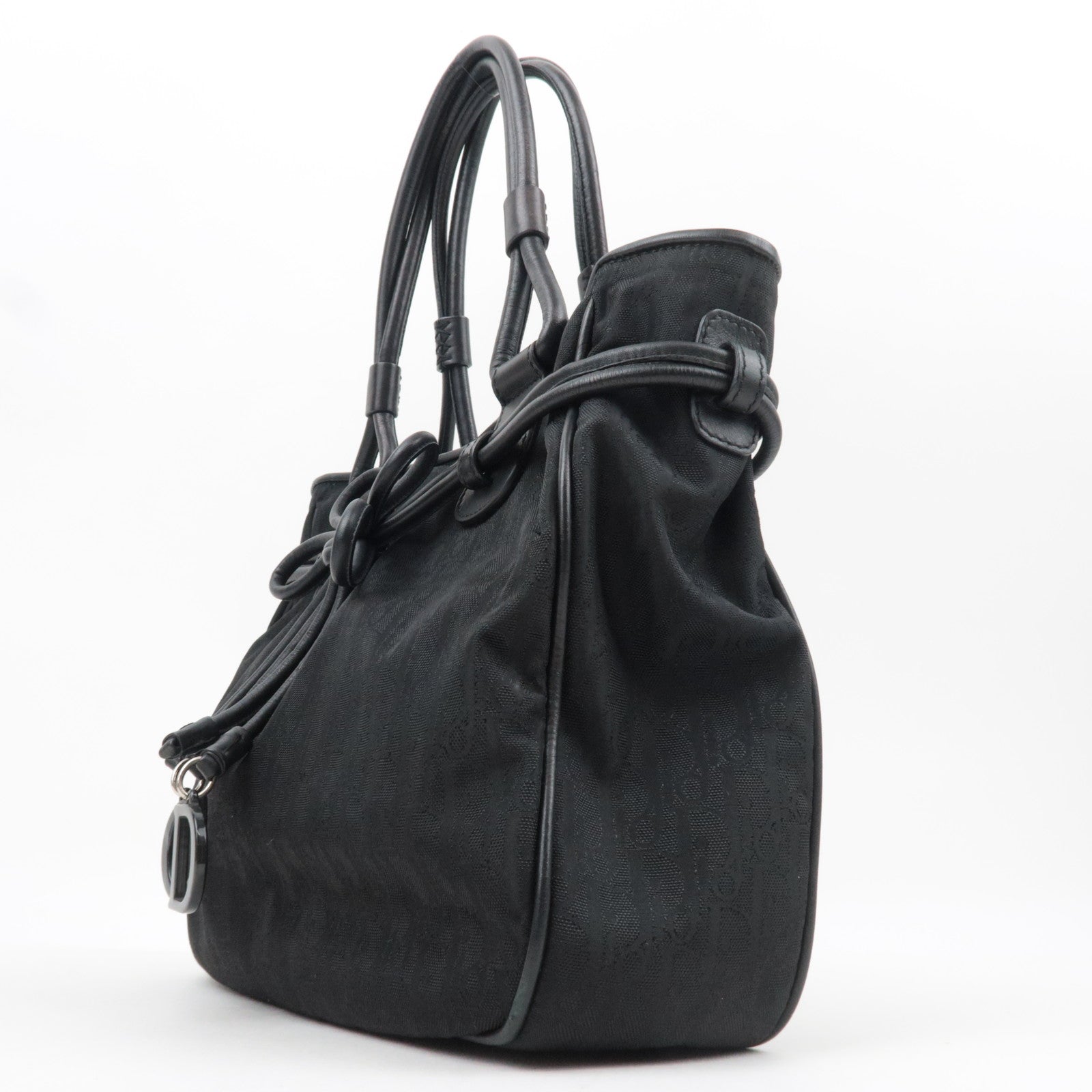 Christian Dior Diorissimo Trotter Ribbon Handbag Black