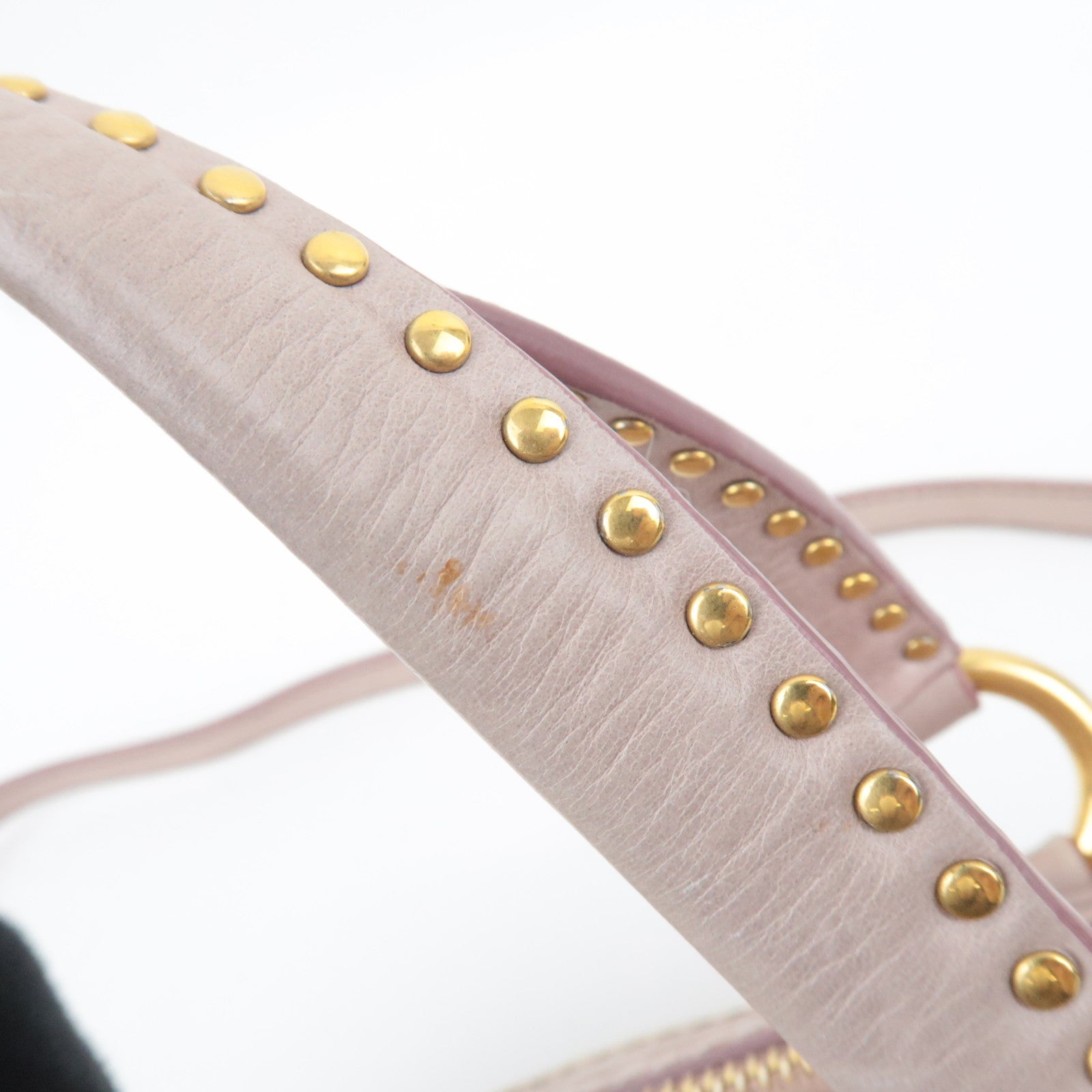 MIU MIU Studs 2Way Pink Shoulder Bag with Heart Charm