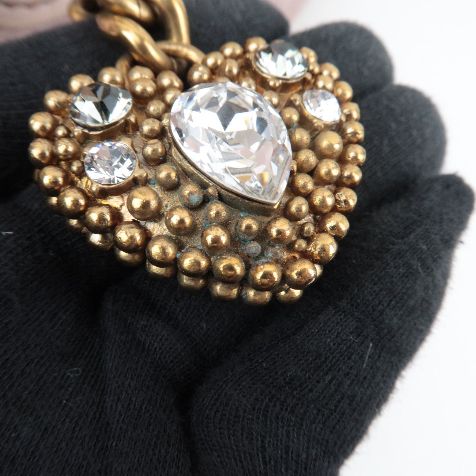 MIU MIU Studs 2Way Pink Shoulder Bag with Heart Charm