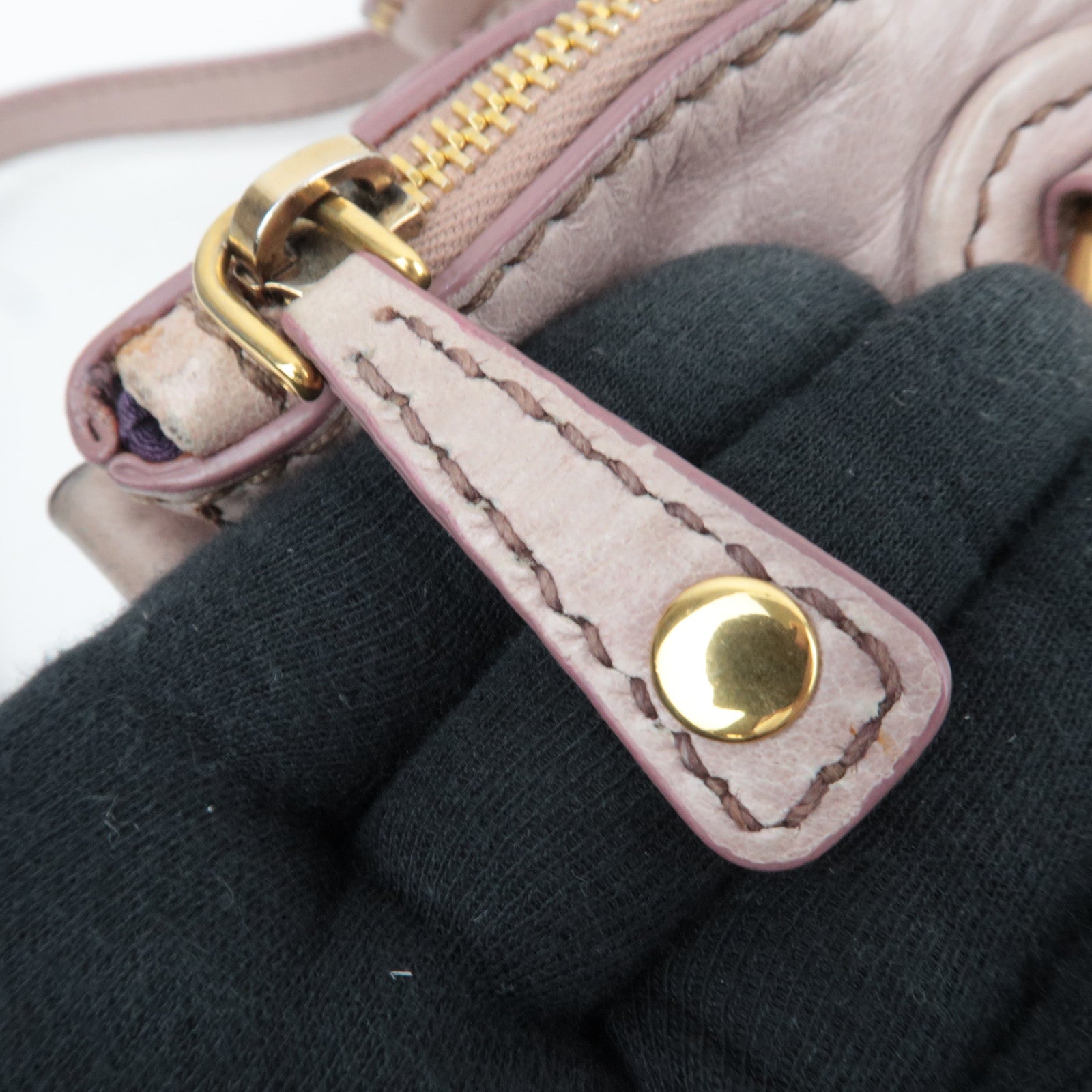 MIU MIU Studs 2Way Pink Shoulder Bag with Heart Charm