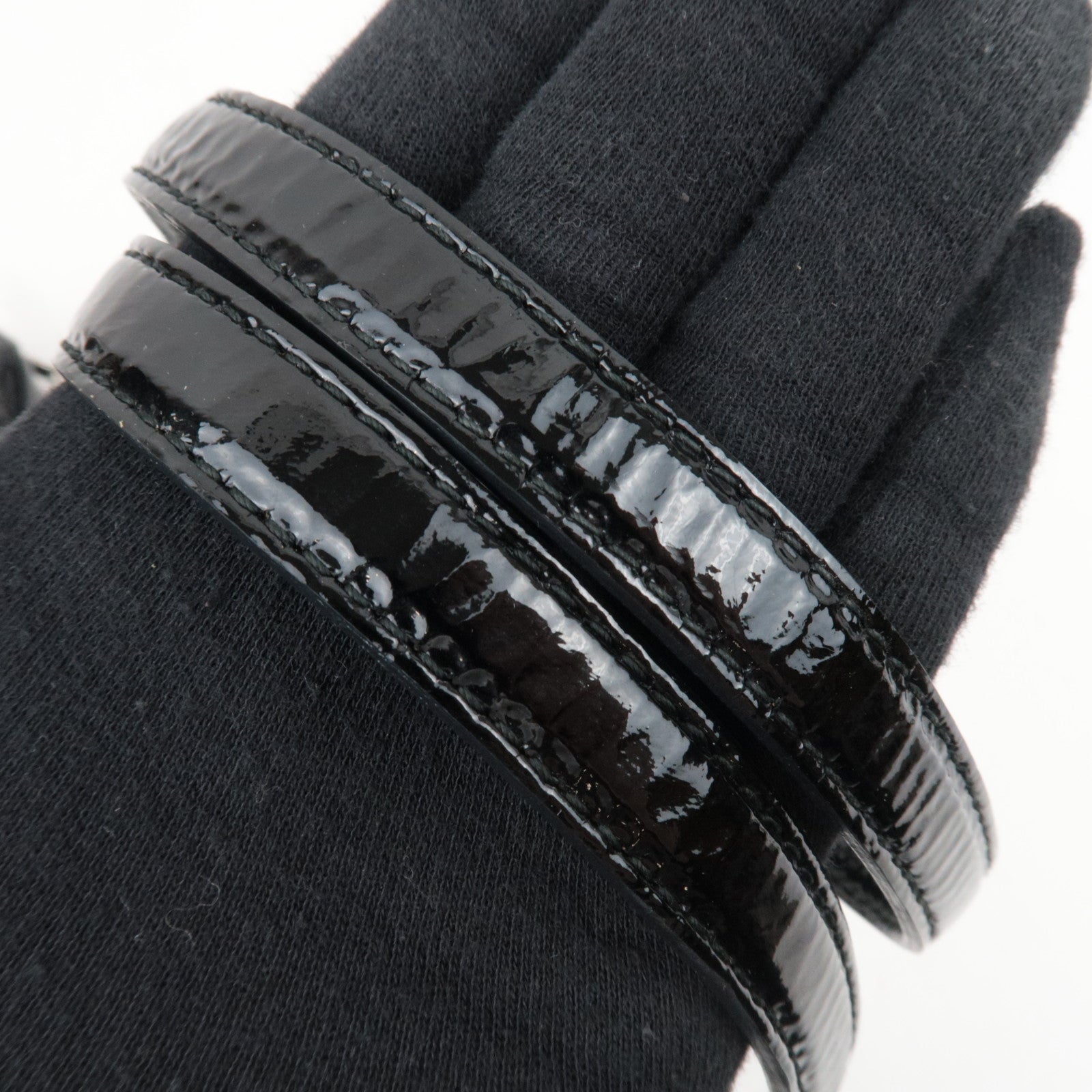 MIU MIU Ruffle 2Way Patent Shoulder Bag Black