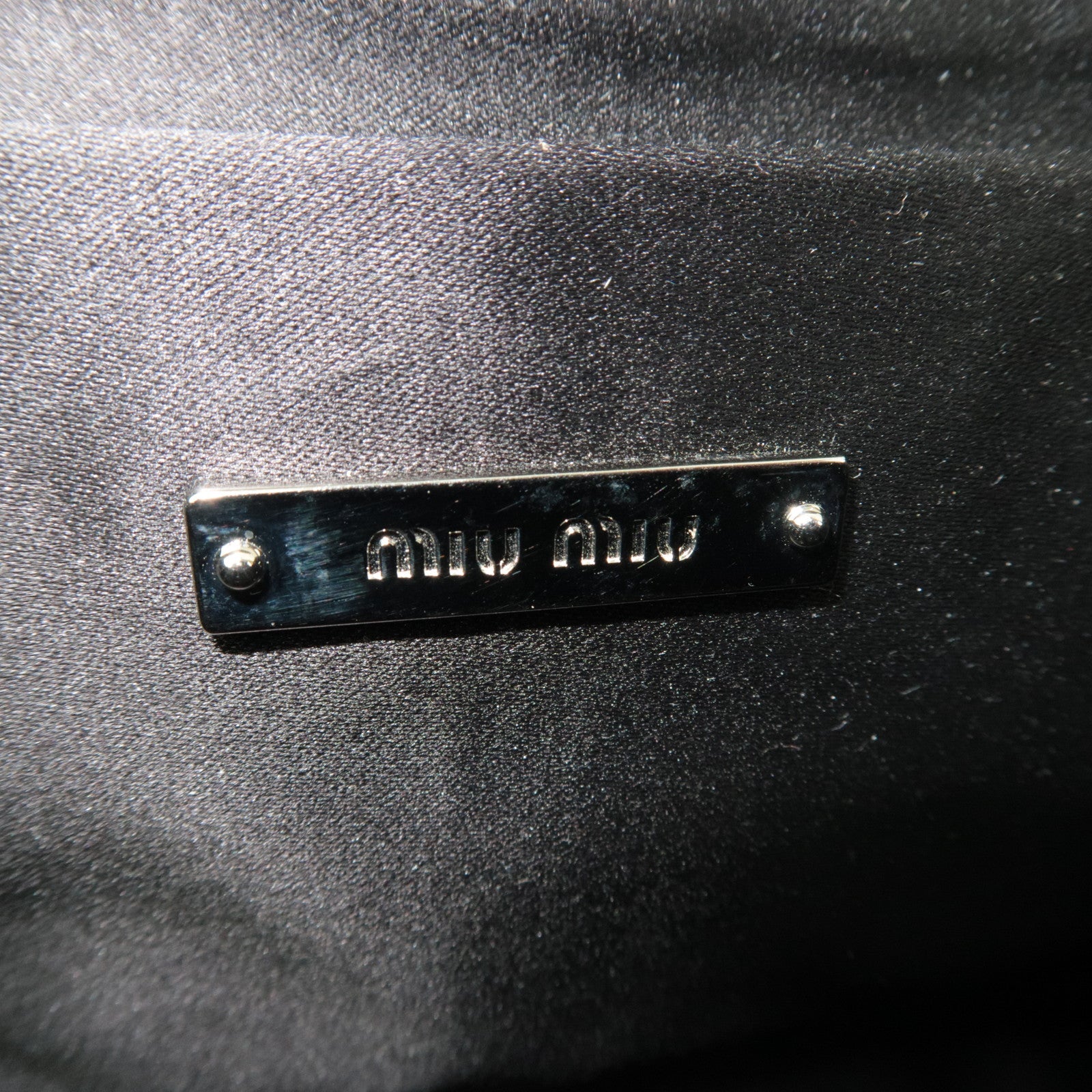MIU MIU Ruffle 2Way Patent Shoulder Bag Black