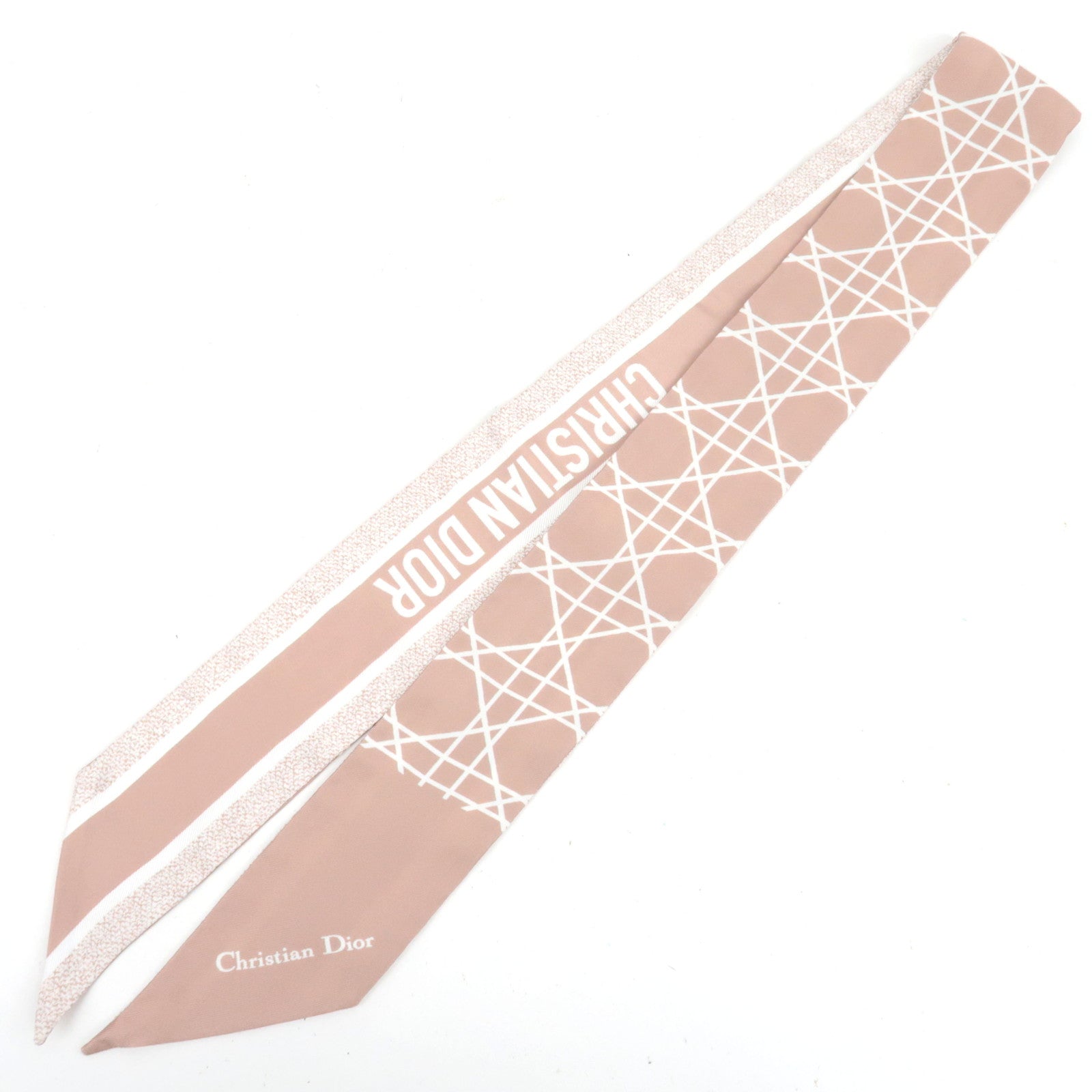 Christian Dior Mitzah Twilly Scarf 100% Silk Beige