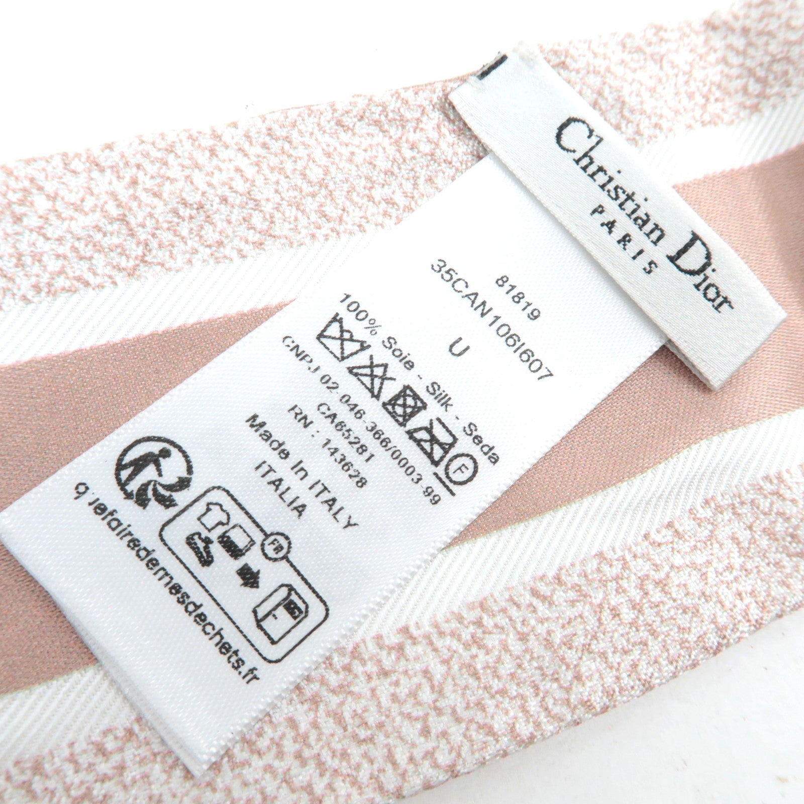 Christian Dior Mitzah Twilly Scarf 100% Silk Beige