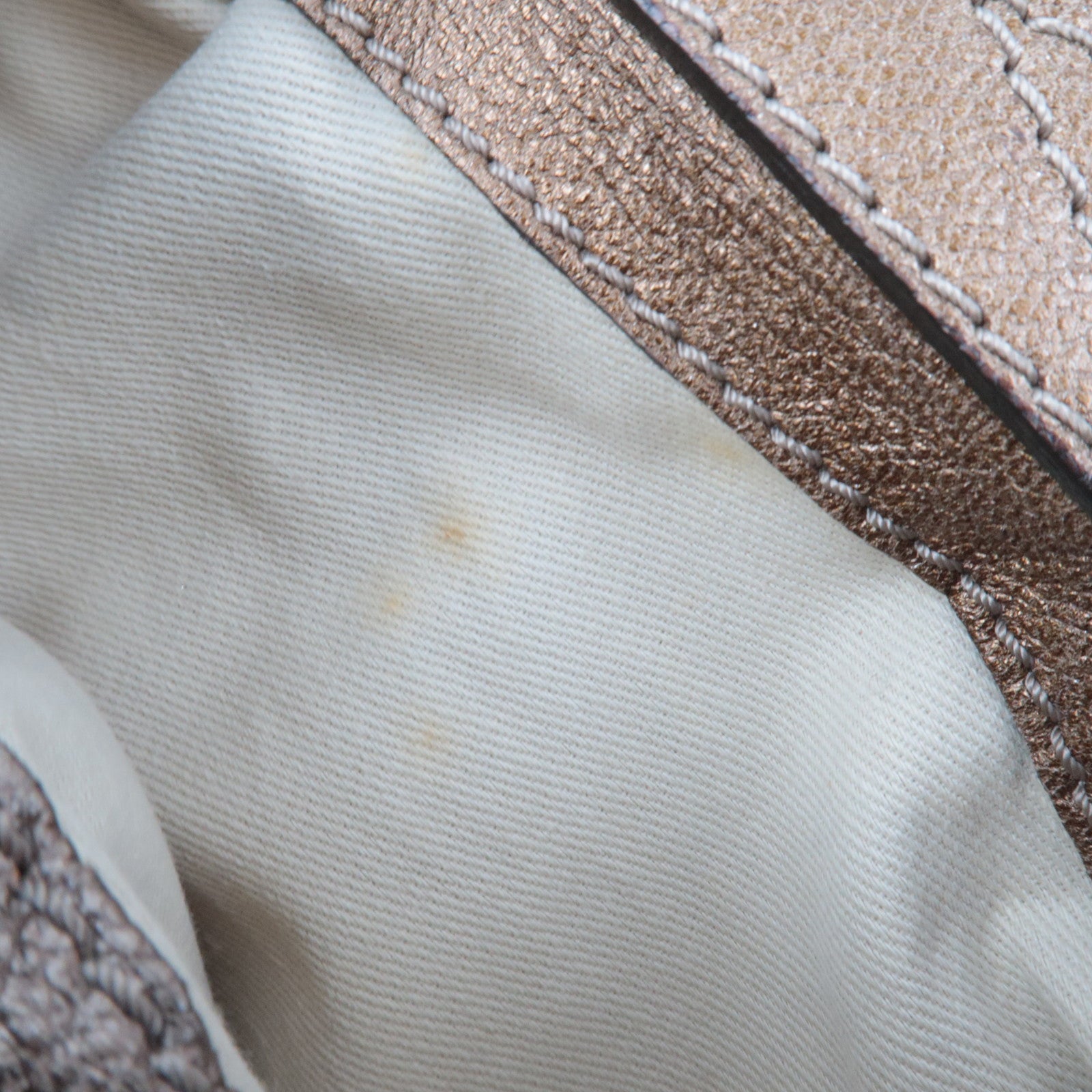 Chloe Paddington Leather Handbag Leather Metallic Brown