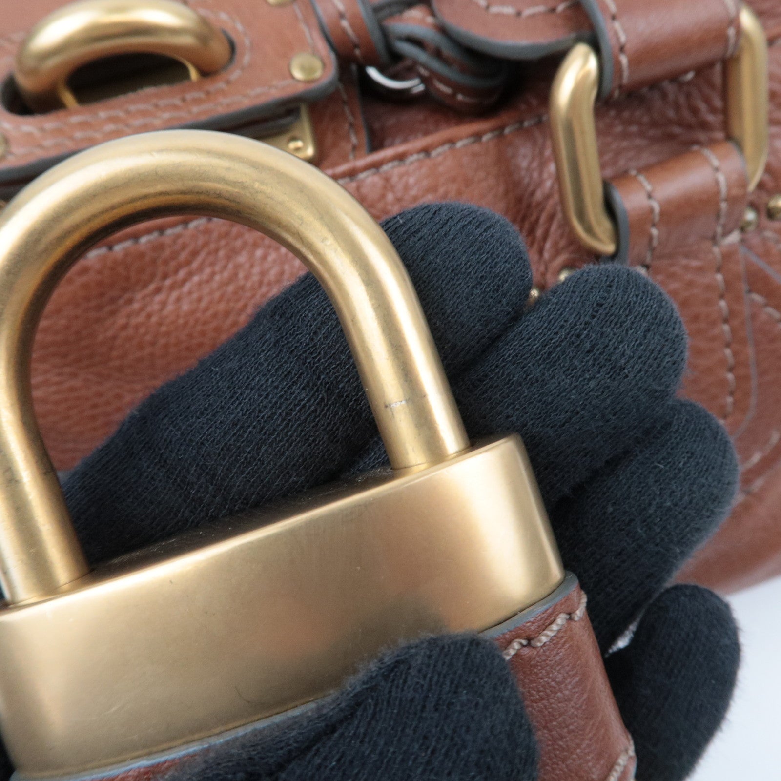 Chloe Paddington Leather Handbag Brown