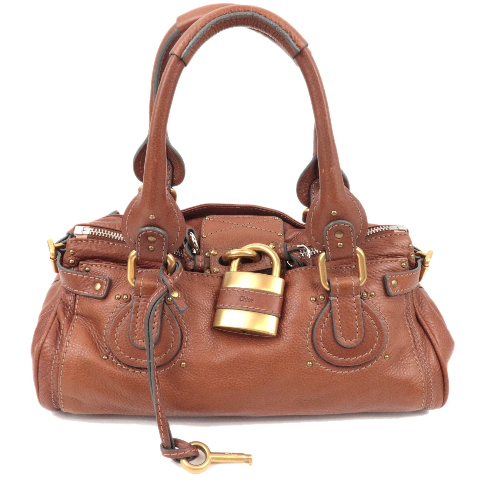 Chloe Paddington Leather Handbag Brown85625