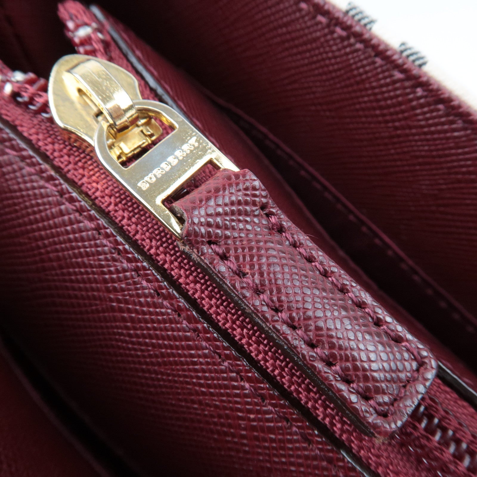 BURBERRY Nova Plaid Canvas Leather Tote Bag Beige Bordeaux