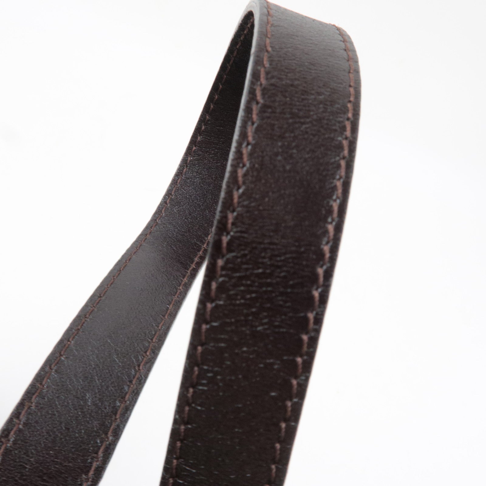 FENDI Zucca Canvas Leather Shoulder Bag Brown Black 26566