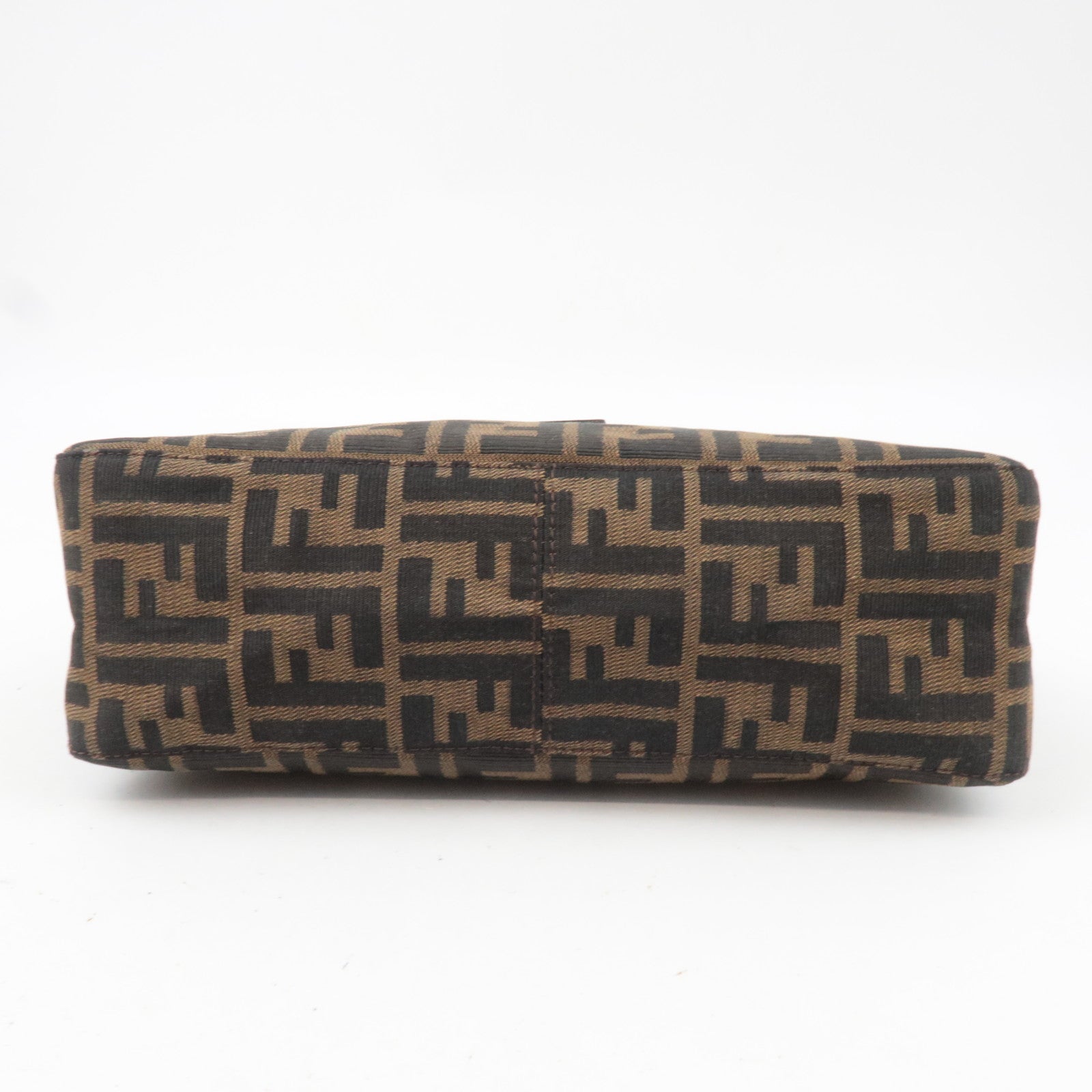 FENDI Zucca Canvas Leather Shoulder Bag Brown Black 26566