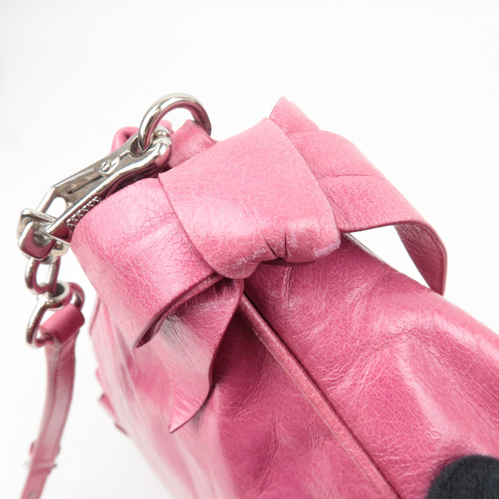 MIU MIU Ribbon Leather Shoulder Bag Pink RR1892